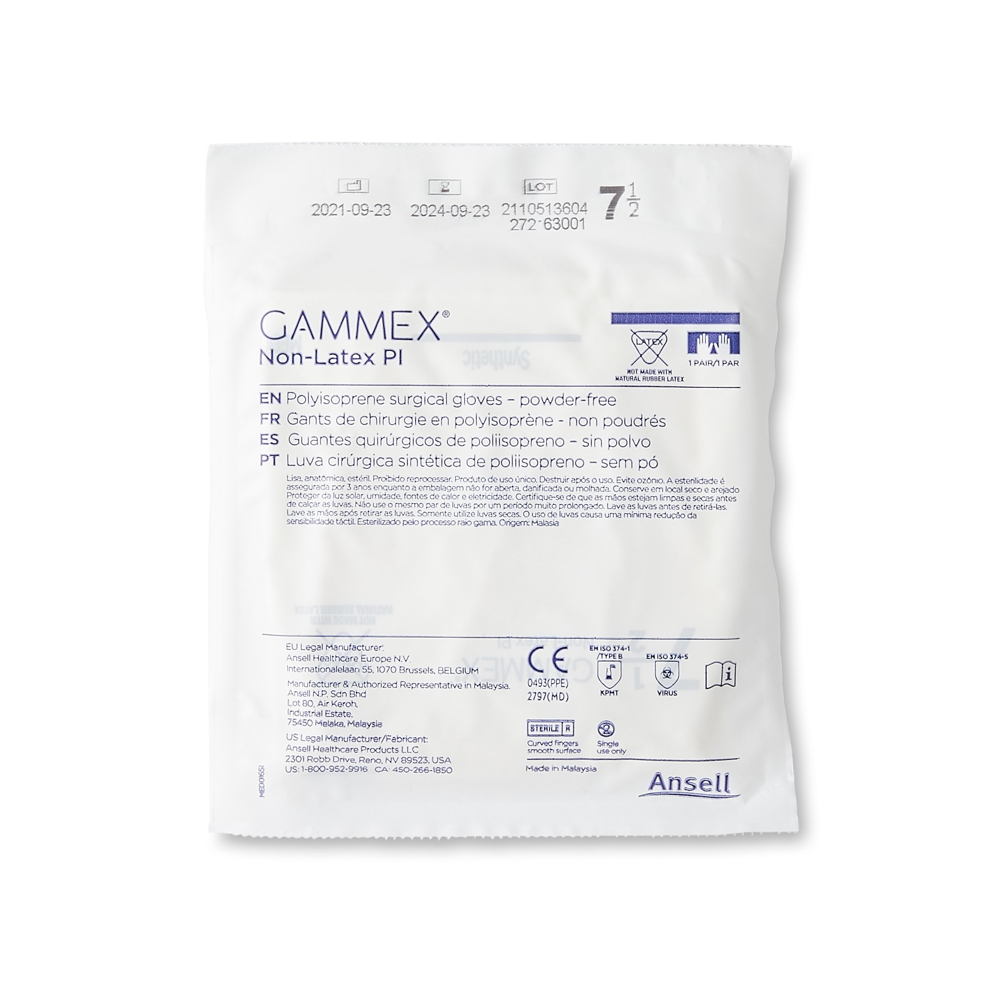 Gammex® Non-Latex PI Polyisoprene Surgical Glove, Size 7.5, White - Image 3
