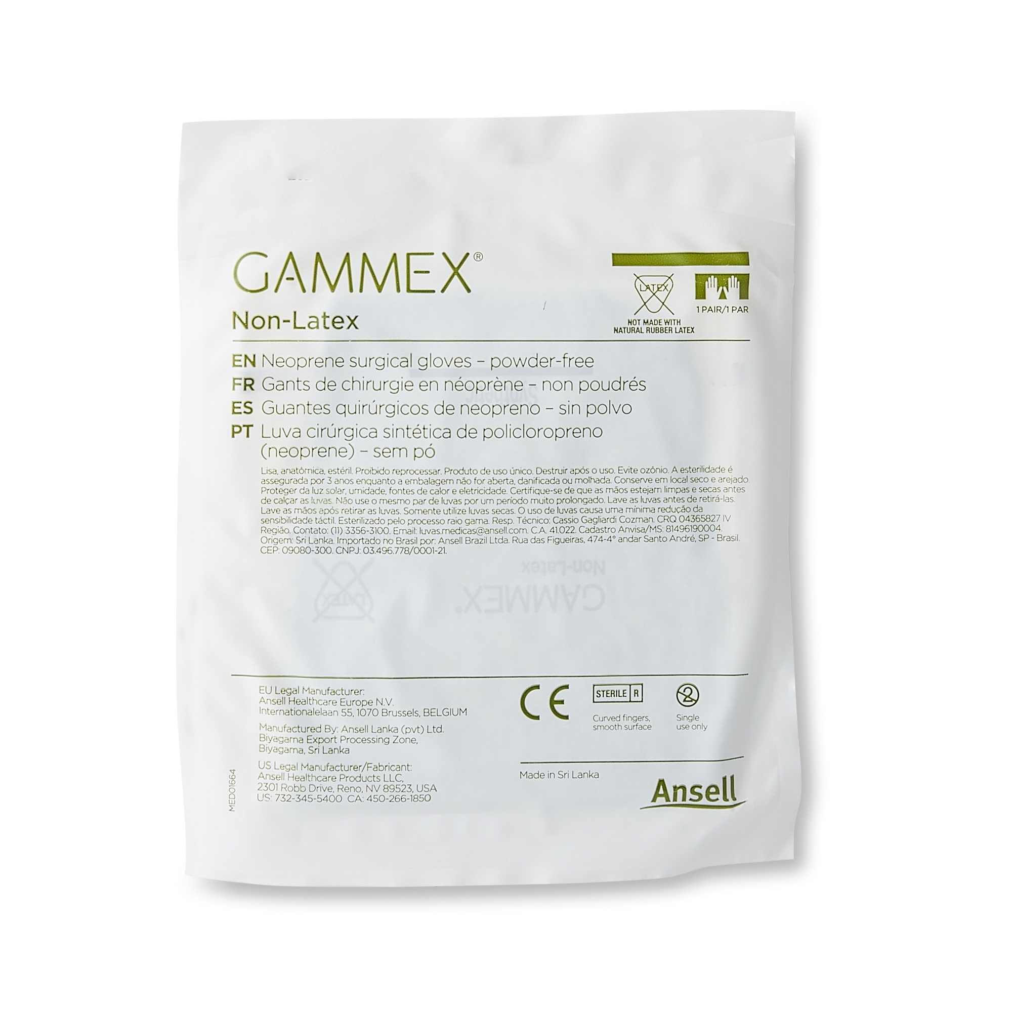 Gammex® Non-Latex Polyisoprene Surgical Glove, Size 8.5, Green - Image 3