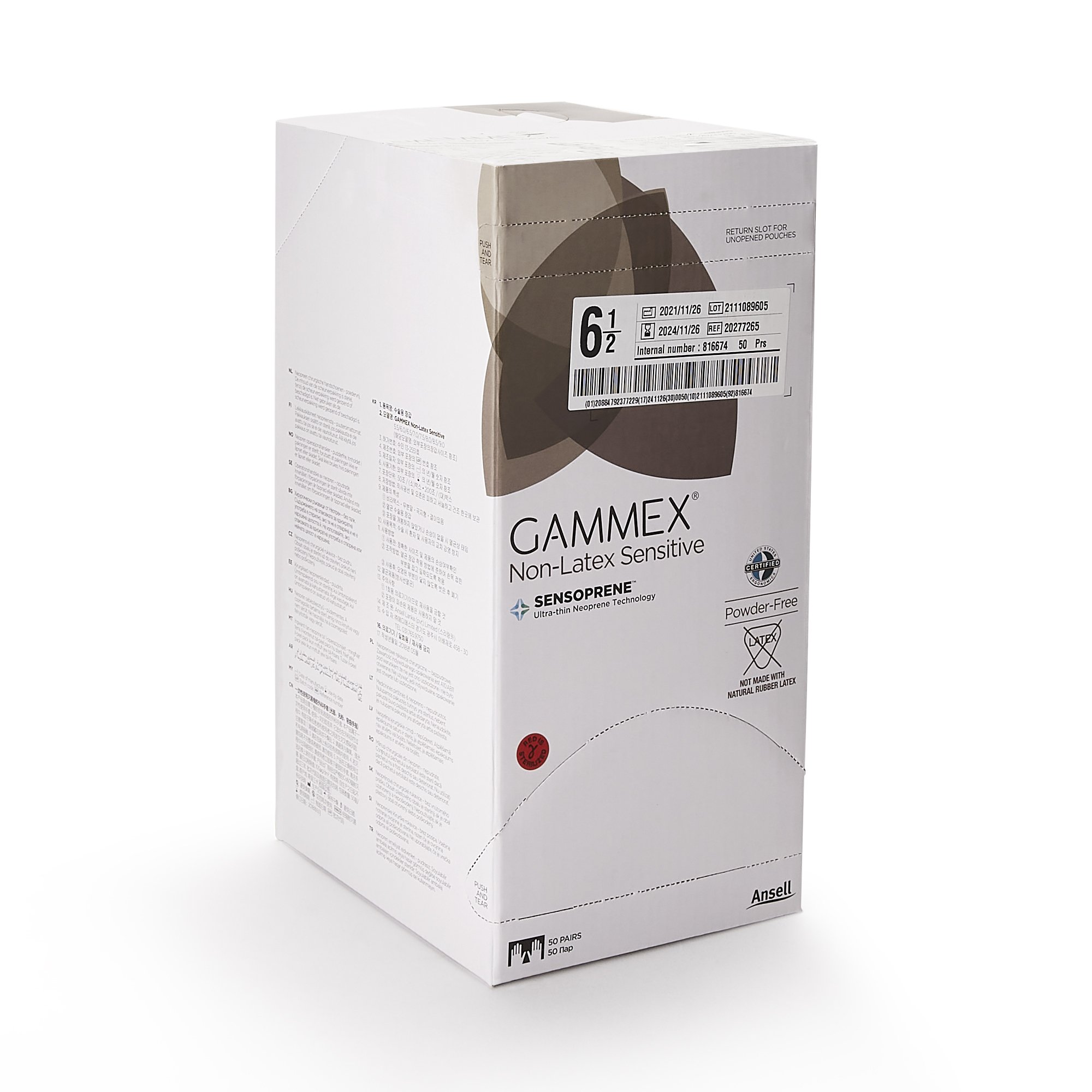 Gammex® Non-Latex Sensitive Polychloroprene Surgical Glove, Size 6.5, Cream - Image 2