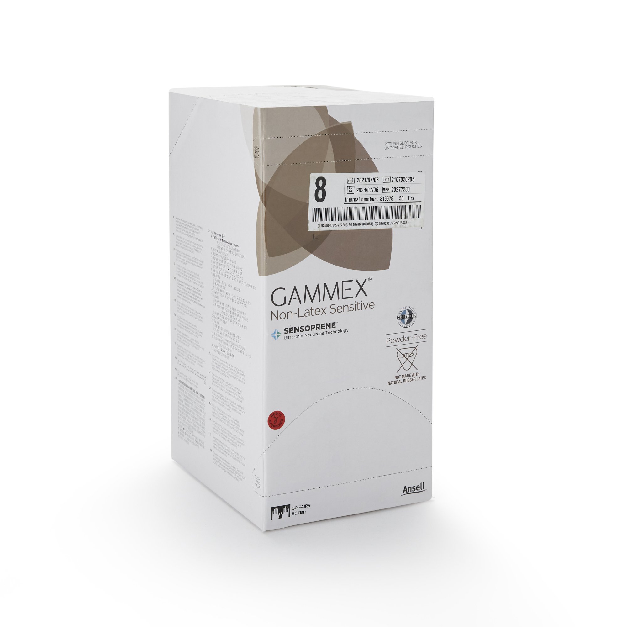 Gammex® Non-Latex Sensitive Polychloroprene Surgical Glove, Size 8, Cream - Image 2