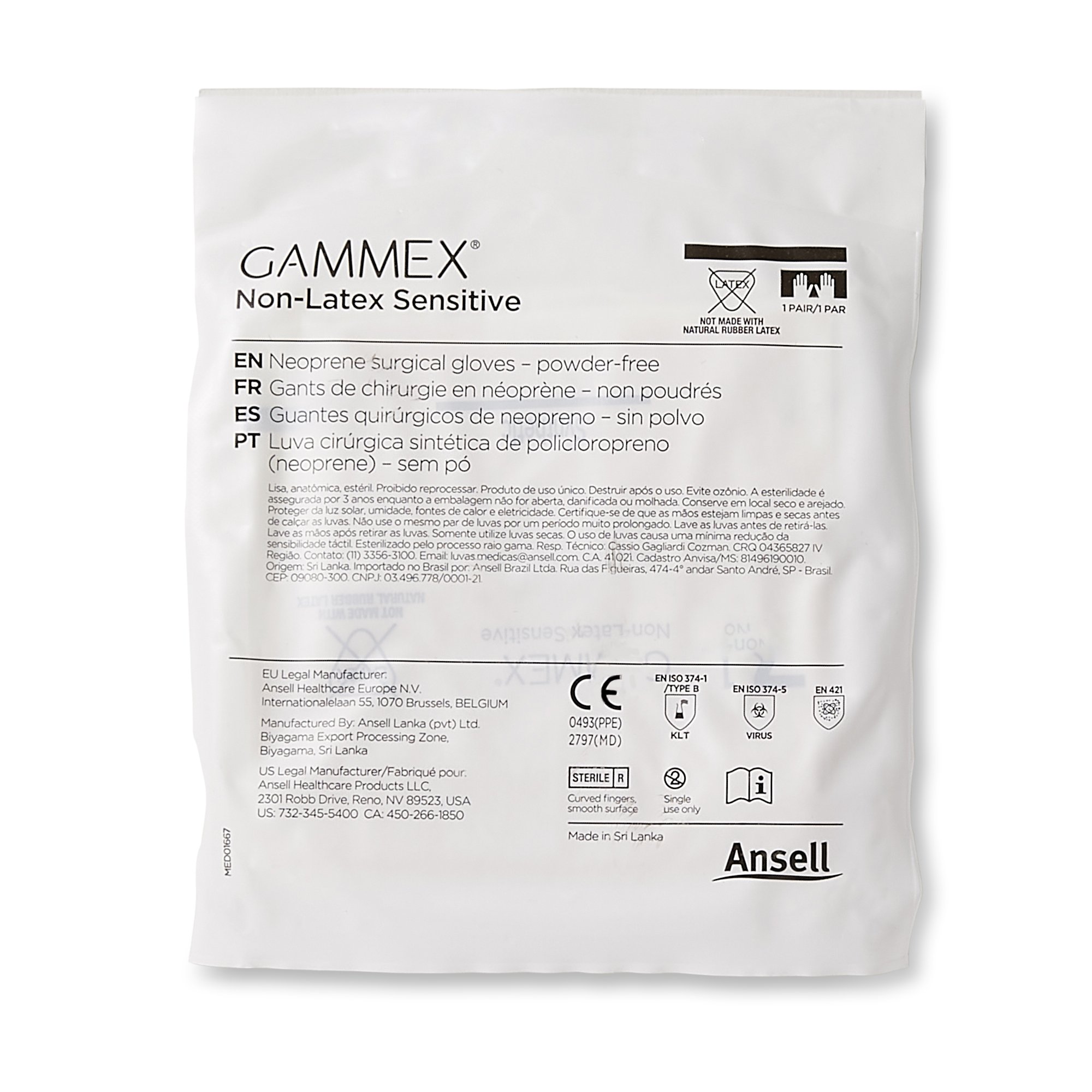 Gammex® Non-Latex Sensitive Polychloroprene Surgical Glove, Size 8.5, Cream - Image 3