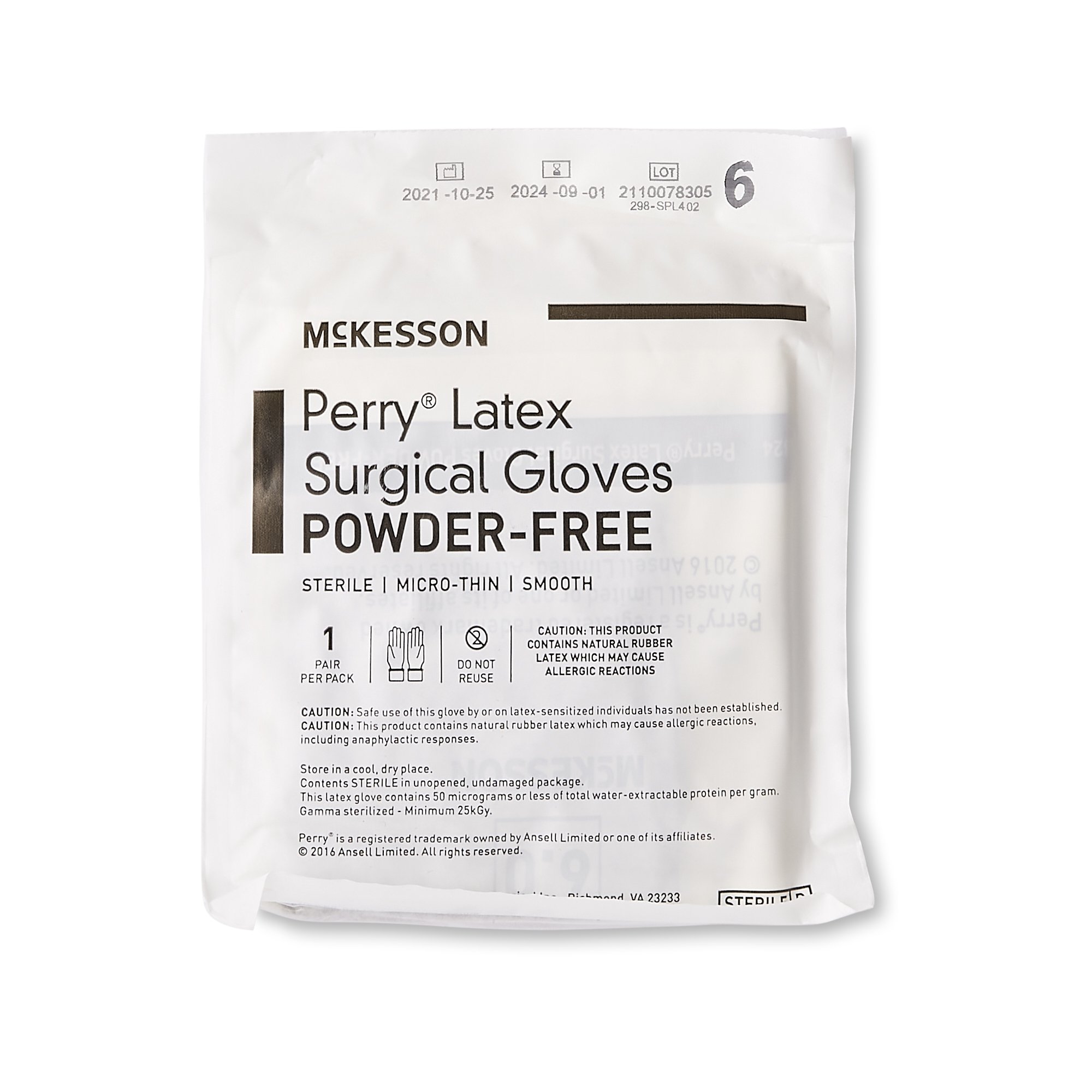 McKesson Perry® Latex Surgical Glove, Size 6, Brown - Image 5