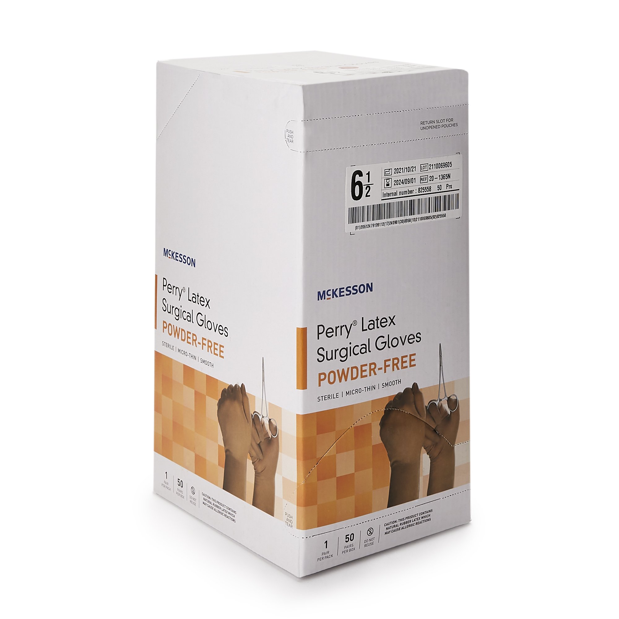 McKesson Perry® Latex Surgical Glove, Size 6.5, Brown - Image 3
