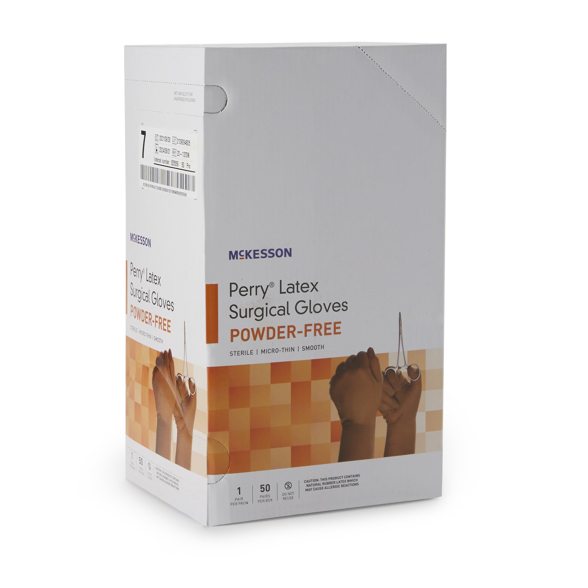 McKesson Perry® Latex Surgical Glove, Size 7, Brown - Image 6