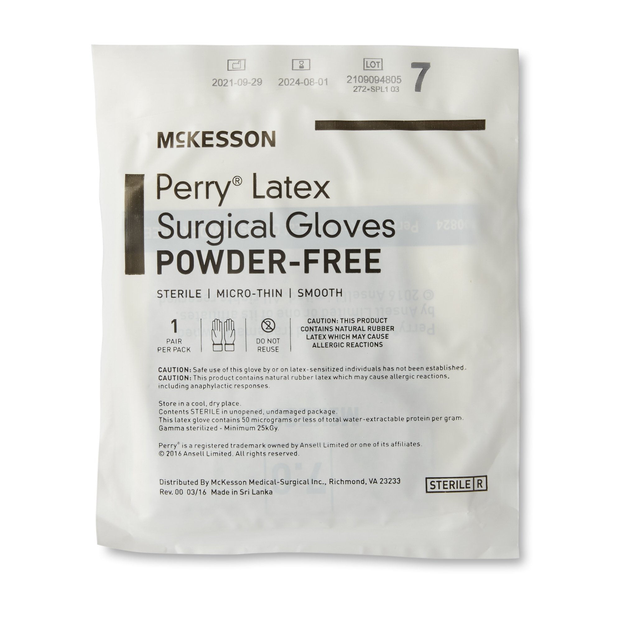 McKesson Perry® Latex Surgical Glove, Size 7, Brown - Image 5