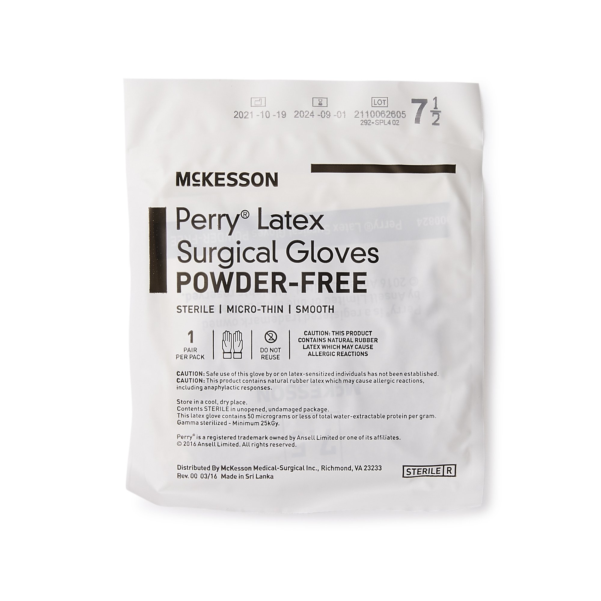 McKesson Perry® Latex Surgical Glove, Size 7.5, Brown - Image 5