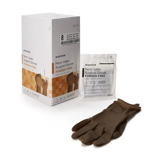 McKesson Perry® Latex Surgical Glove, Size 8, Brown
