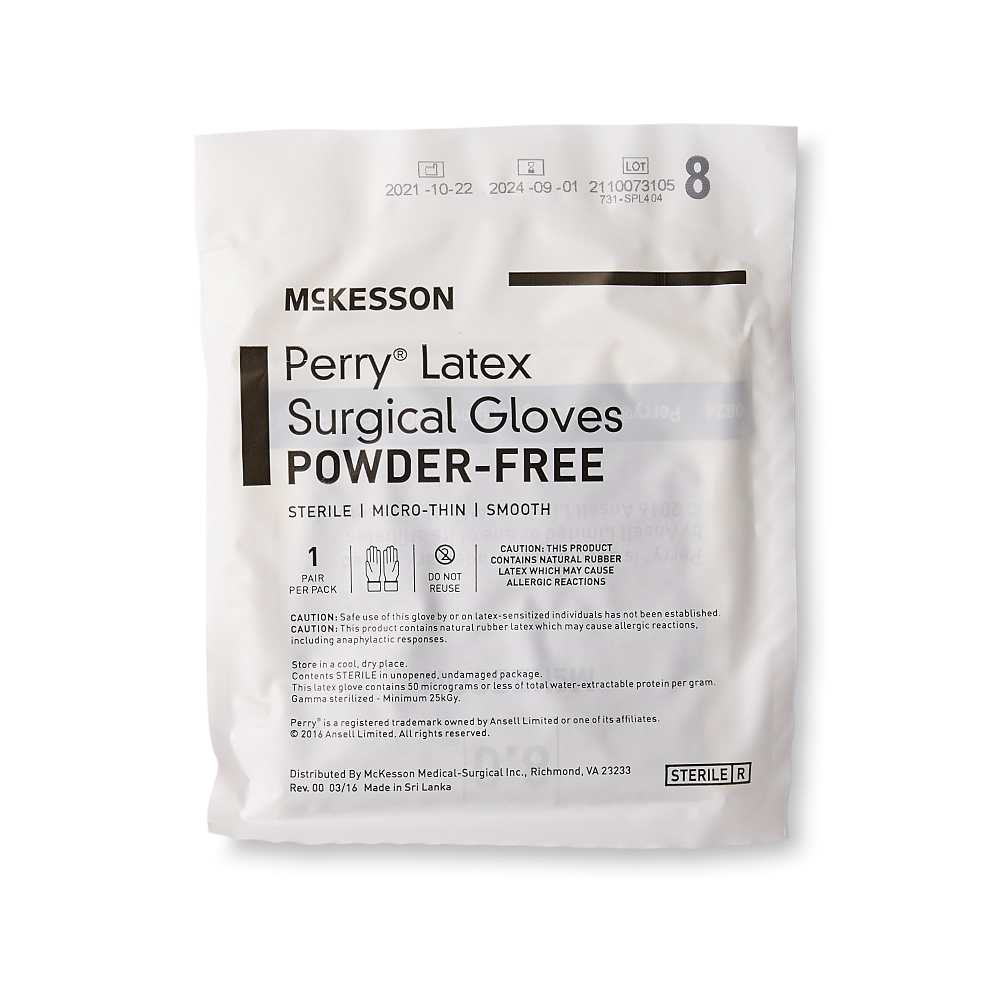 McKesson Perry® Latex Surgical Glove, Size 8, Brown - Image 5