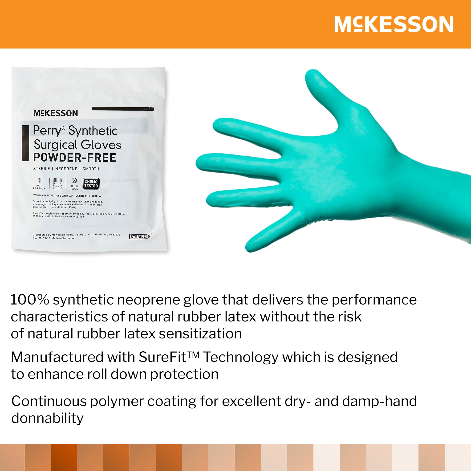 McKesson Perry® Performance Plus Polychloroprene Surgical Glove, Size 7, Green - Image 4