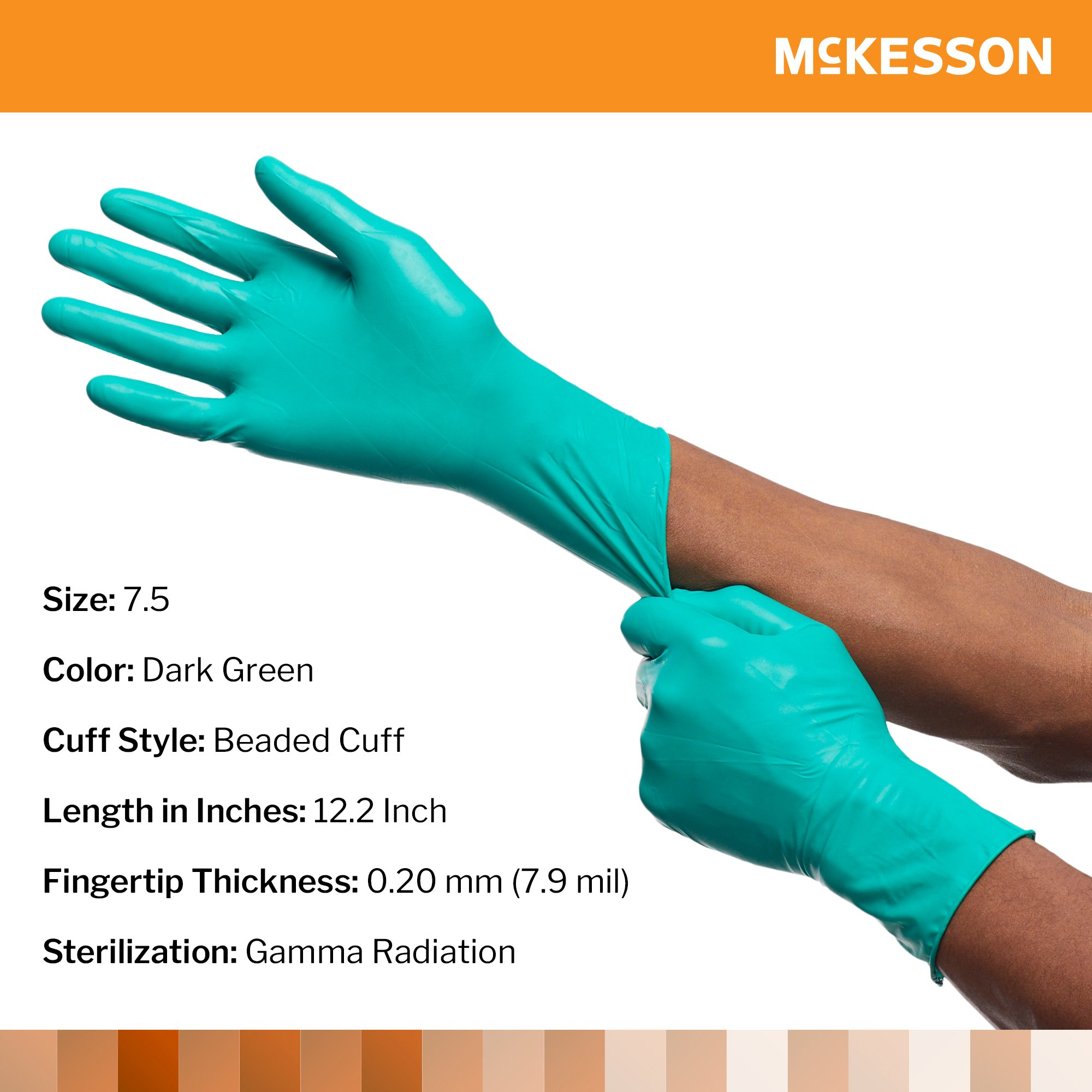 McKesson Perry® Performance Plus Polychloroprene Surgical Glove, Size 7.5, Green - Image 2