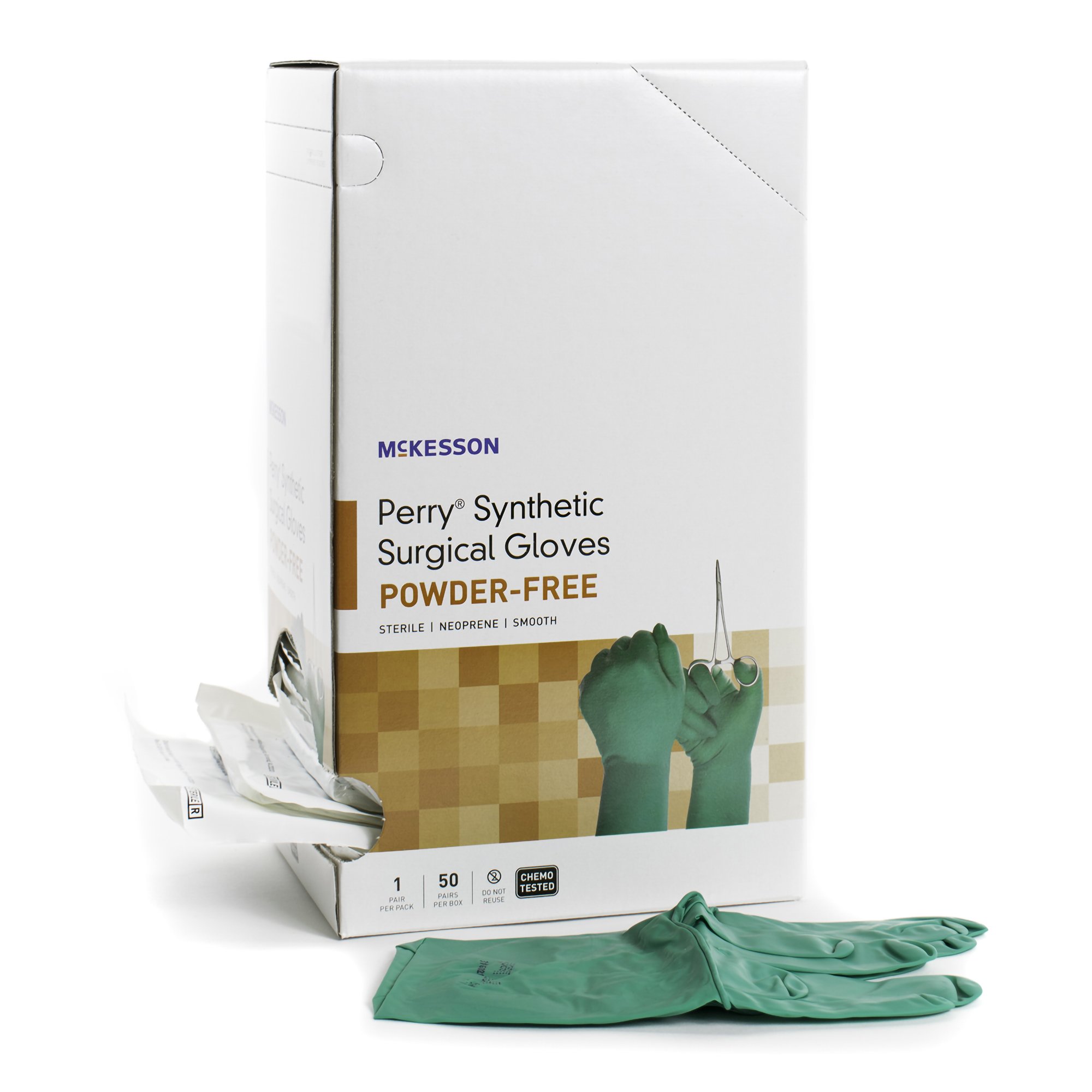 McKesson Perry® Performance Plus Polychloroprene Surgical Glove, Size 9, Green