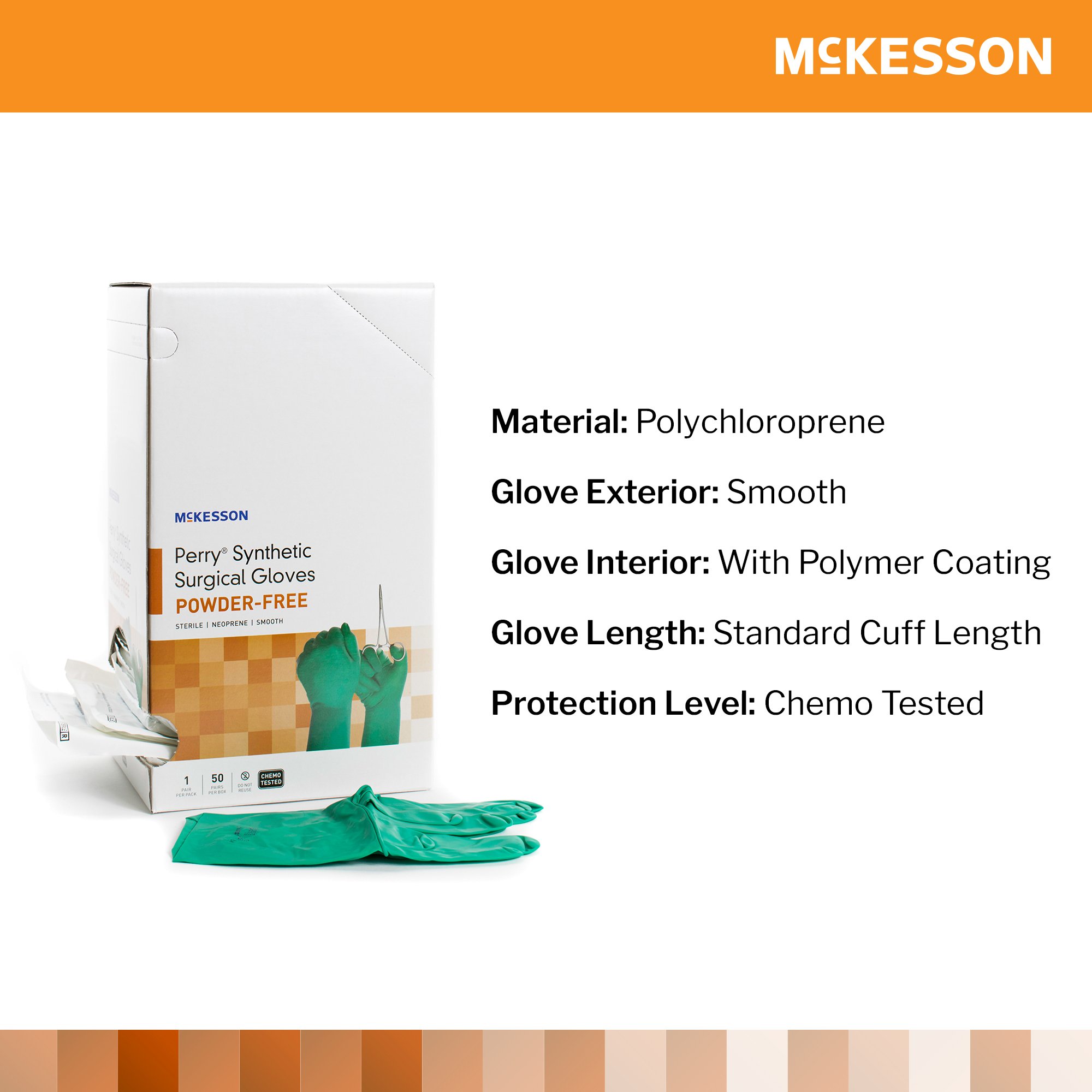 McKesson Perry® Performance Plus Polychloroprene Surgical Glove, Size 9, Green - Image 3