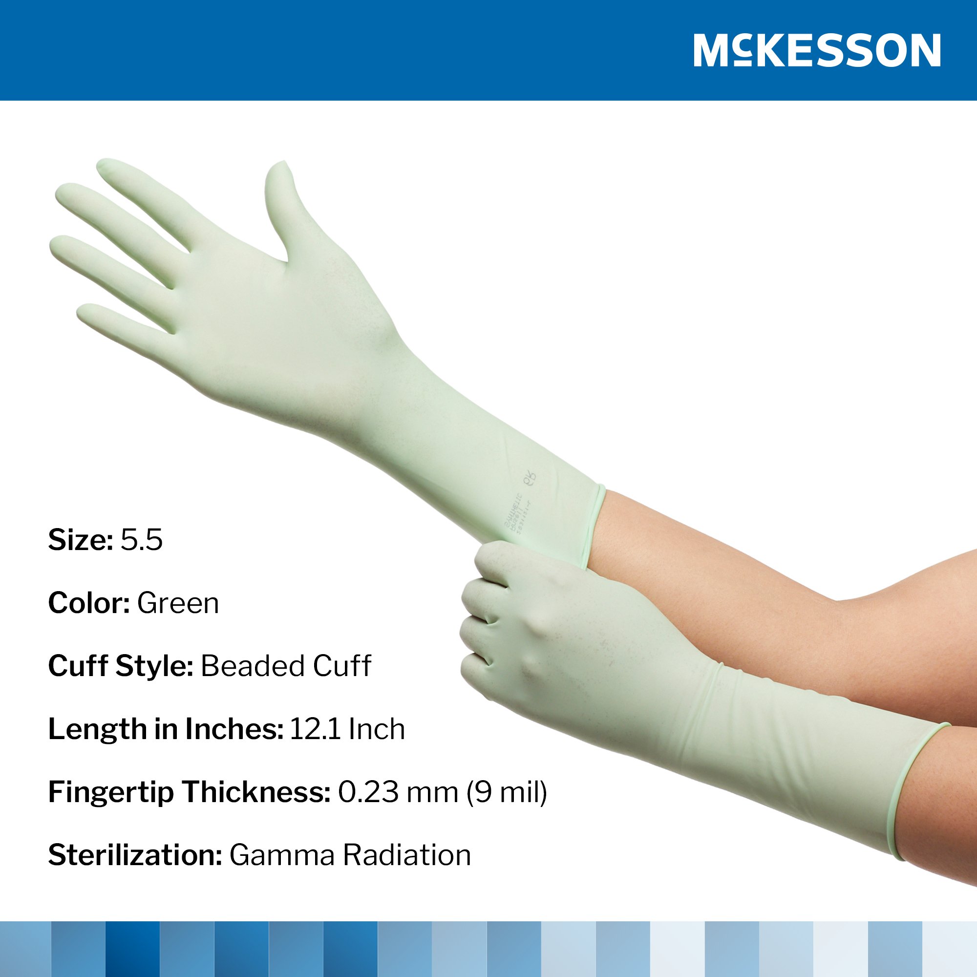 McKesson Perry® Performance Plus Polyisoprene Surgical Glove, Size 5.5, Green - Image 2