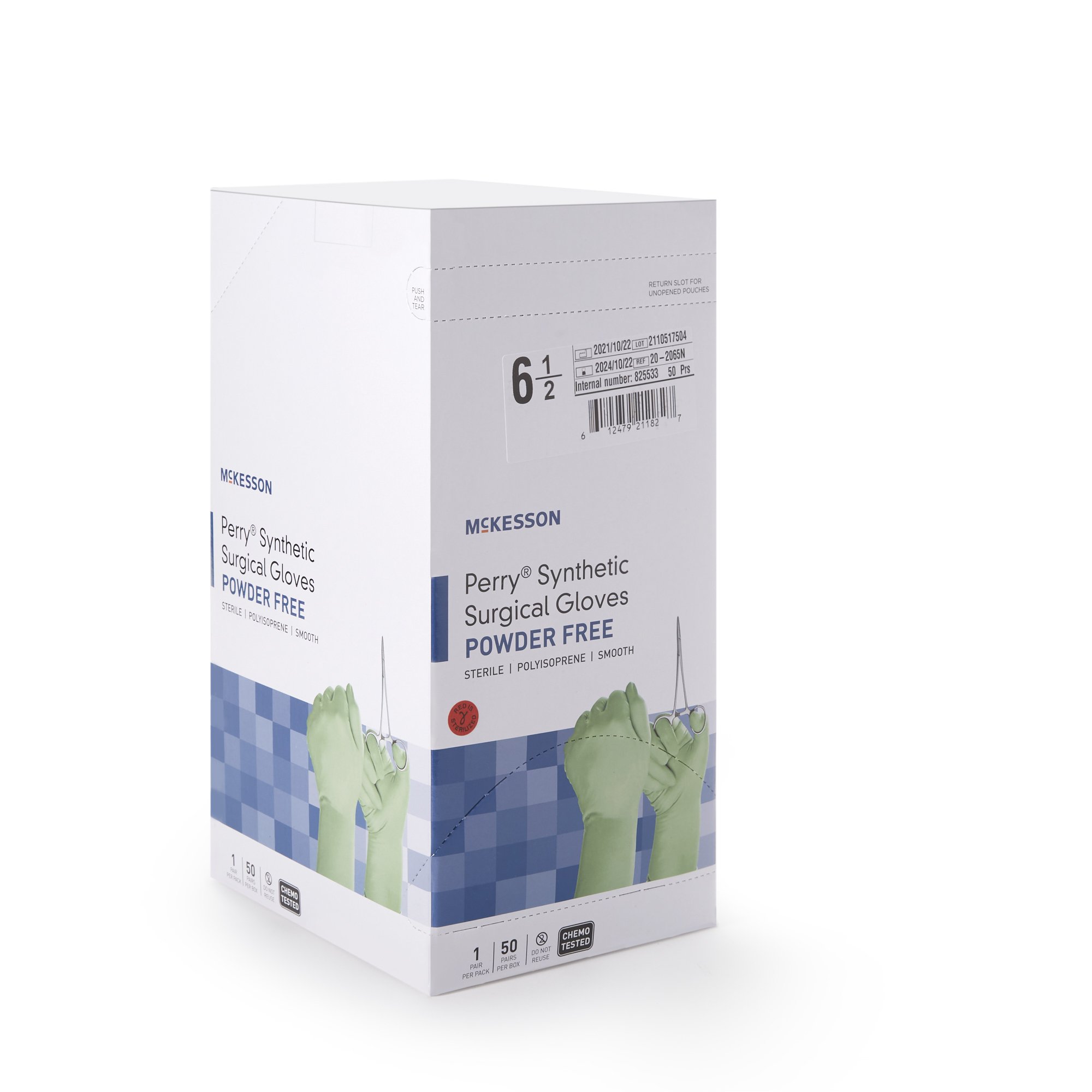 McKesson Perry® Performance Plus Polyisoprene Surgical Glove, Size 6.5, Green - Image 6