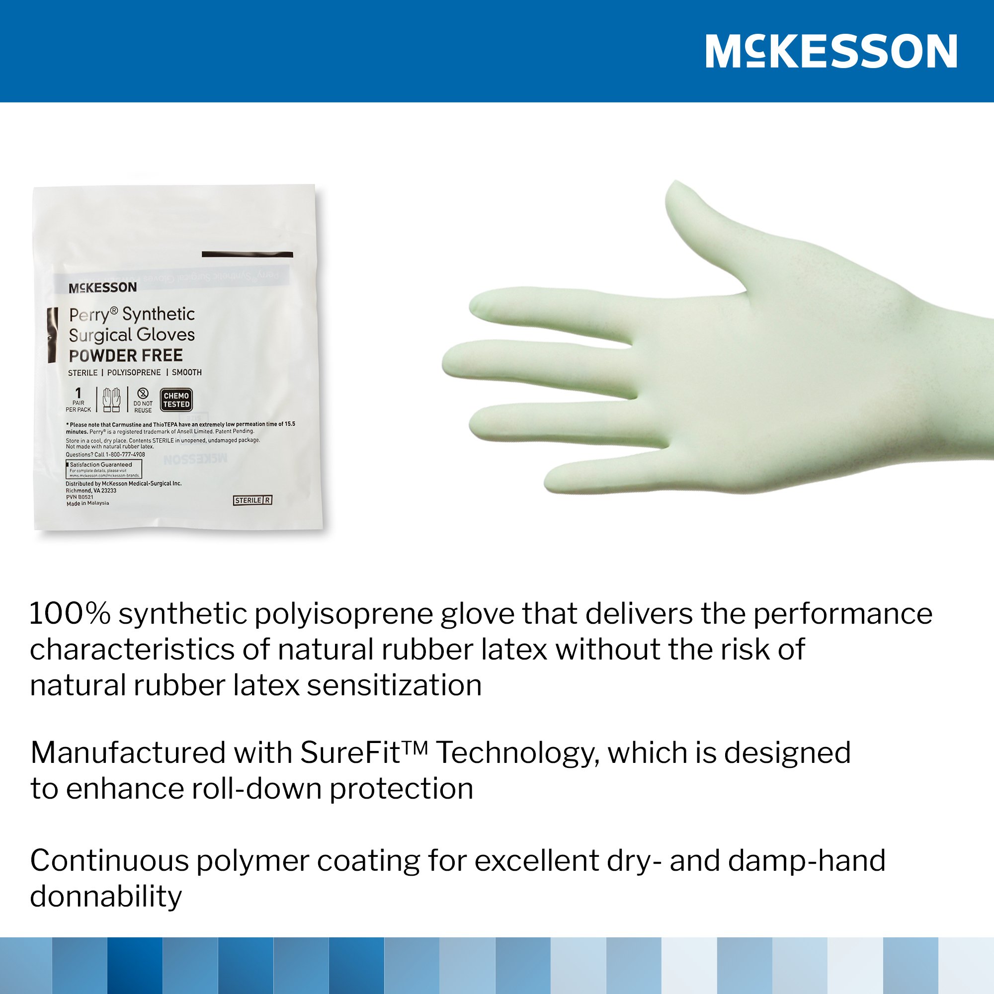 McKesson Perry® Performance Plus Polyisoprene Surgical Glove, Size 8, Green - Image 4