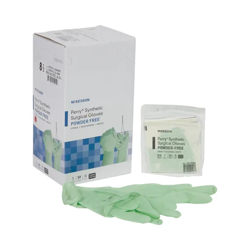 McKesson Perry® Performance Plus Polyisoprene Surgical Glove, Size 8.5, Green