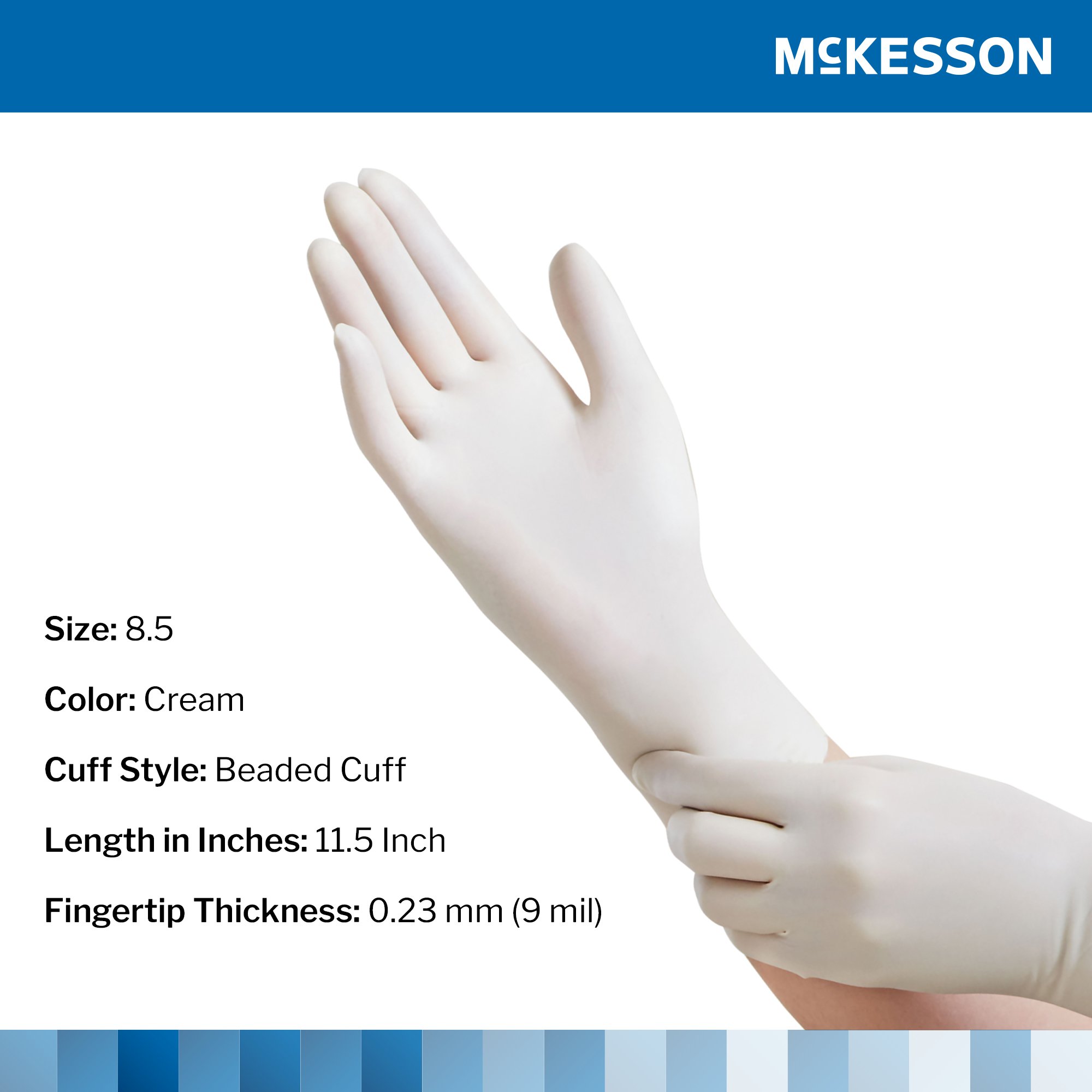 McKesson Perry® Performance Plus Surgical Glove, Size 8.5, Cream - Image 2
