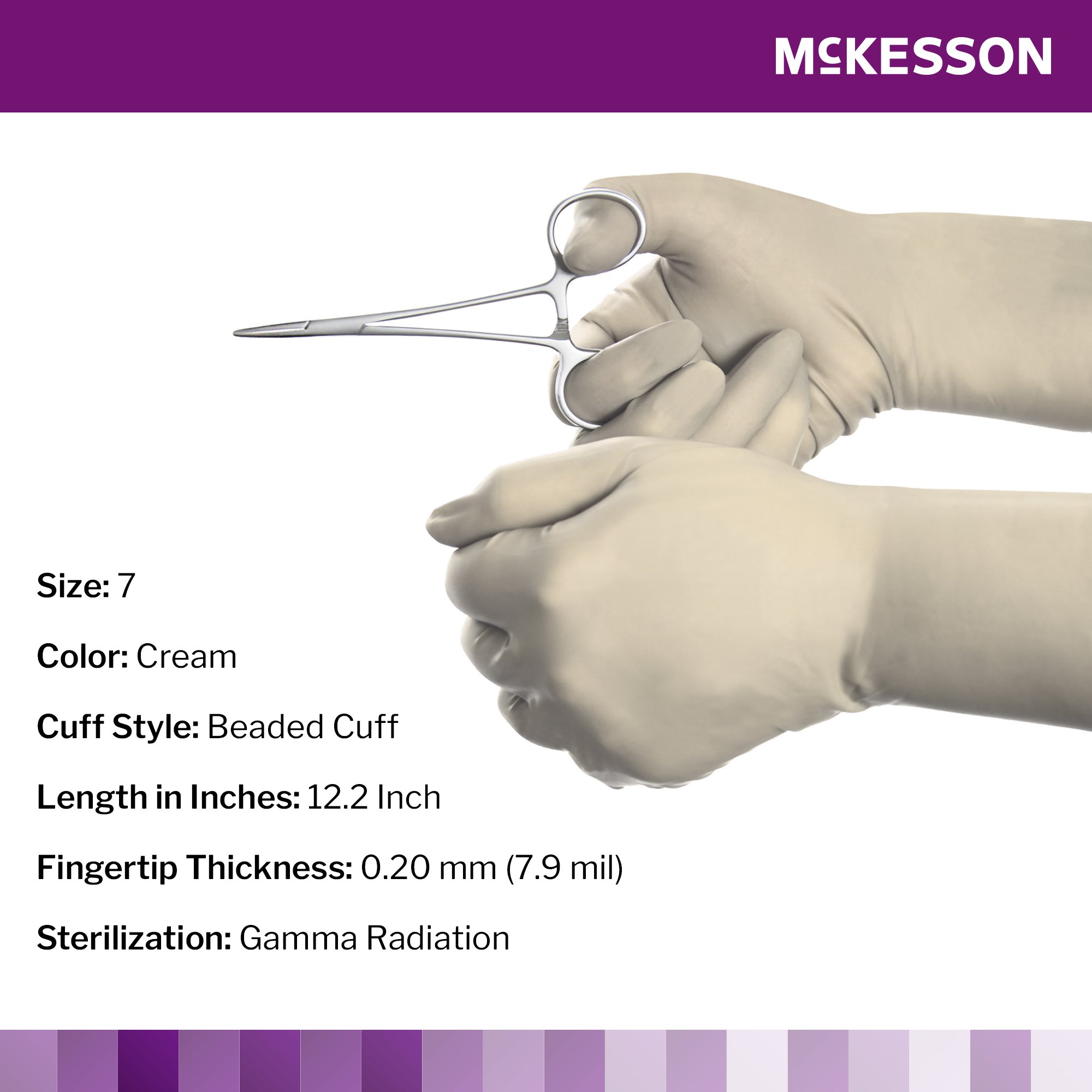 McKesson Perry® Polychloroprene Surgical Glove, Size 7, Cream - Image 2