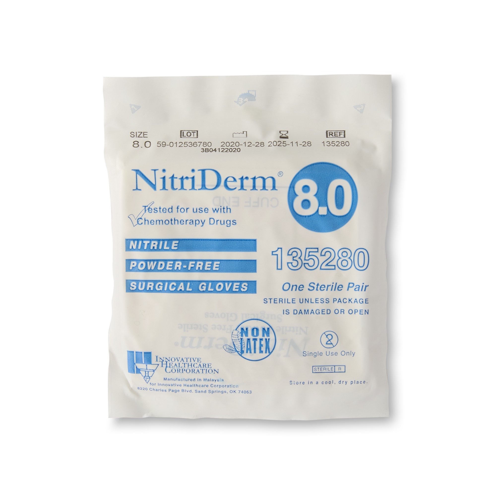 NitriDerm® Nitrile Surgical Glove, Size 8, White - Image 3