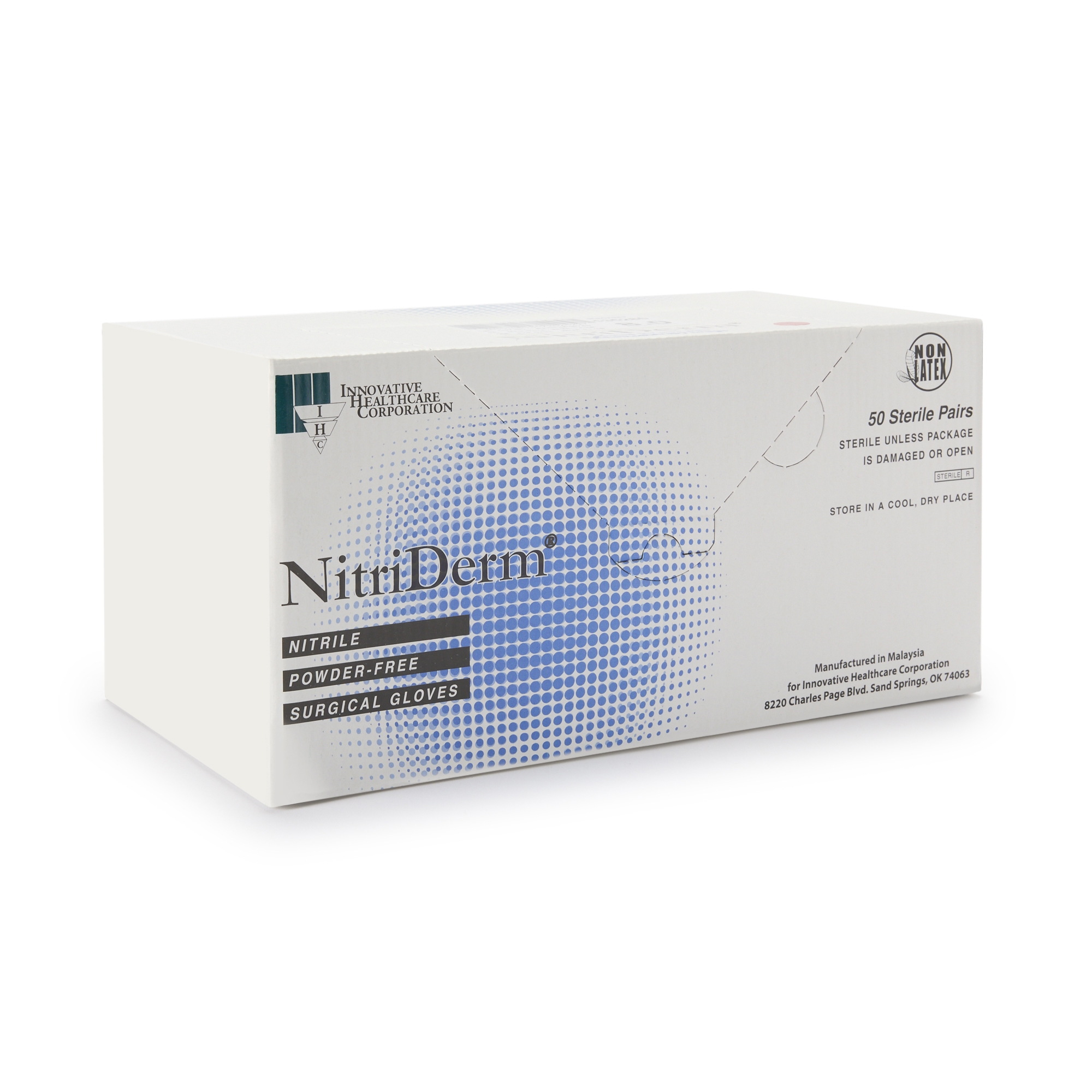 NitriDerm® Nitrile Surgical Glove, Size 8.5, White - Image 2