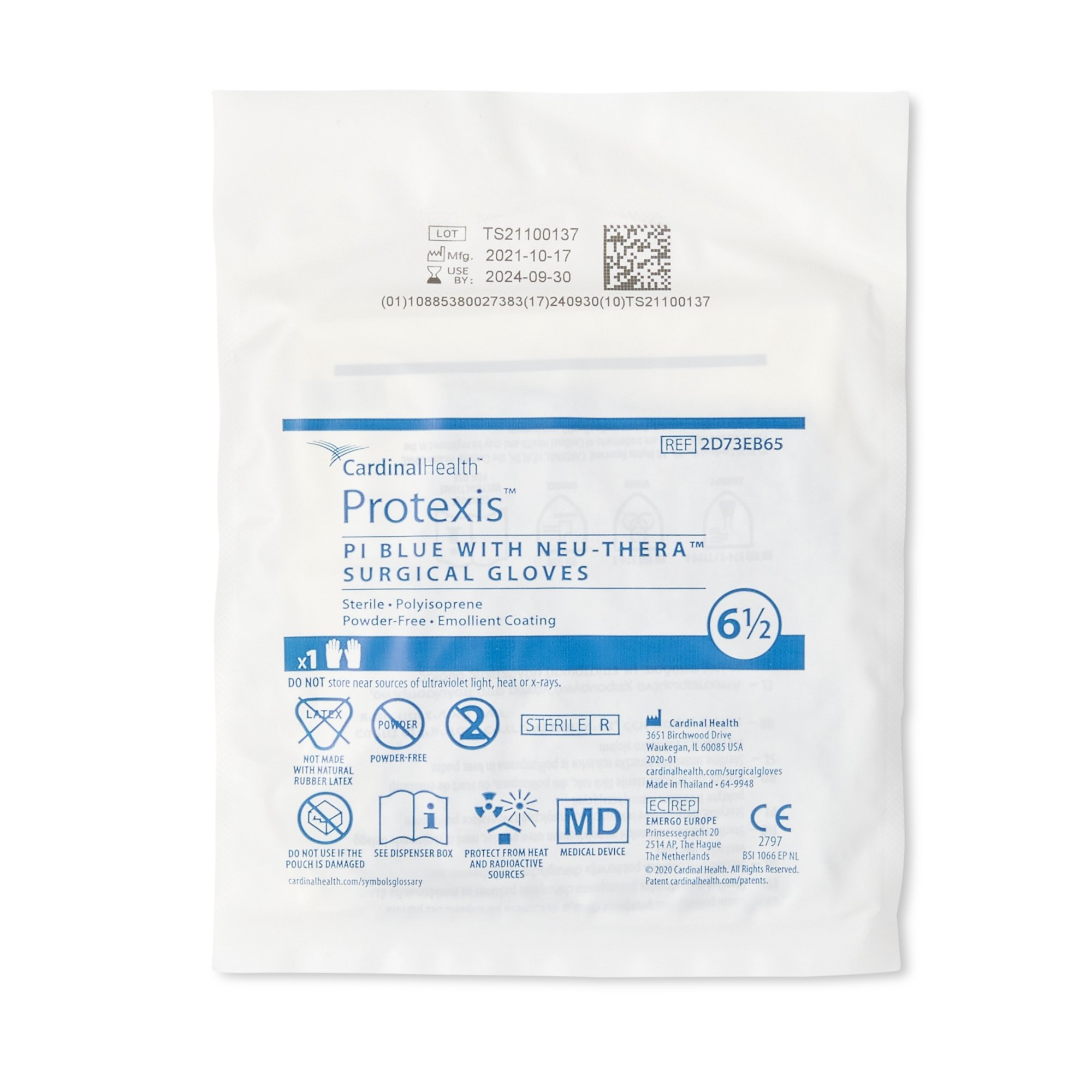Protexis™ Blue with Neu-Thera® Polyisoprene Surgical Glove, Size 6.5, Blue - Image 3