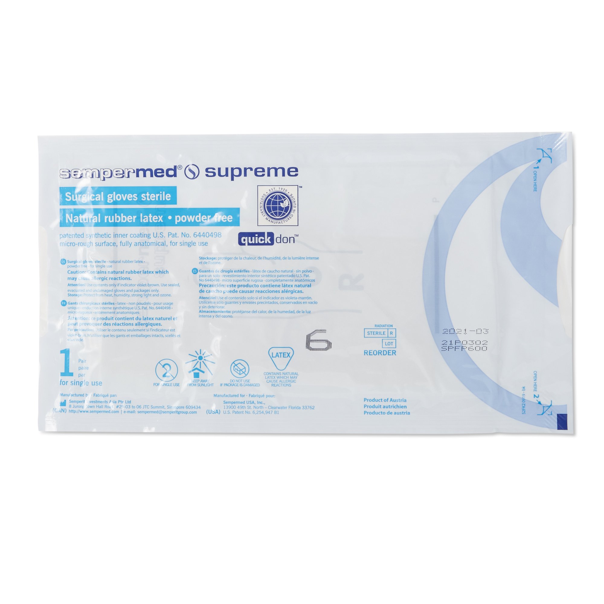 Sempermed® Supreme Latex Surgical Glove, Size 6, Ivory - Image 3