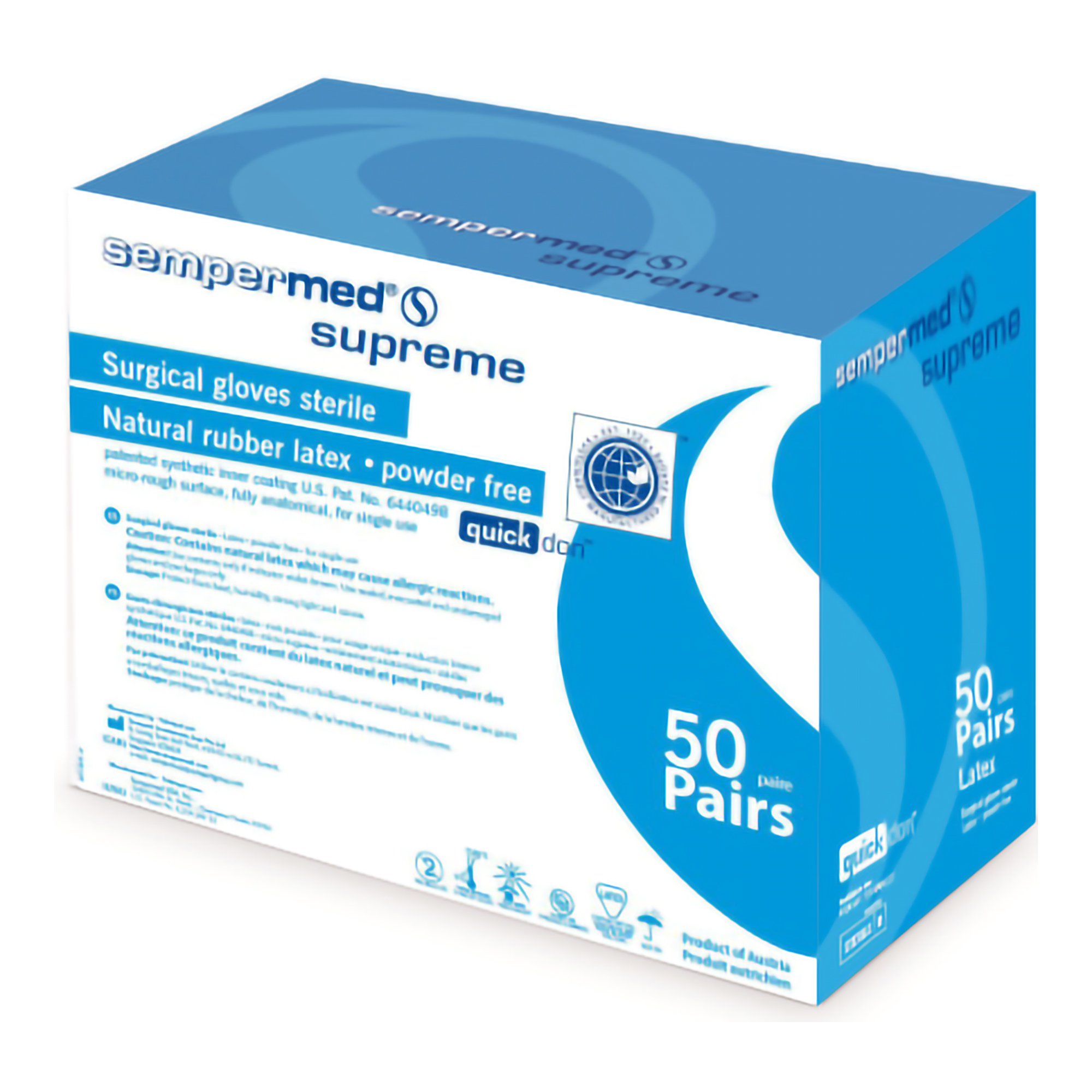 Sempermed® Supreme Latex Surgical Glove, Size 7, Ivory