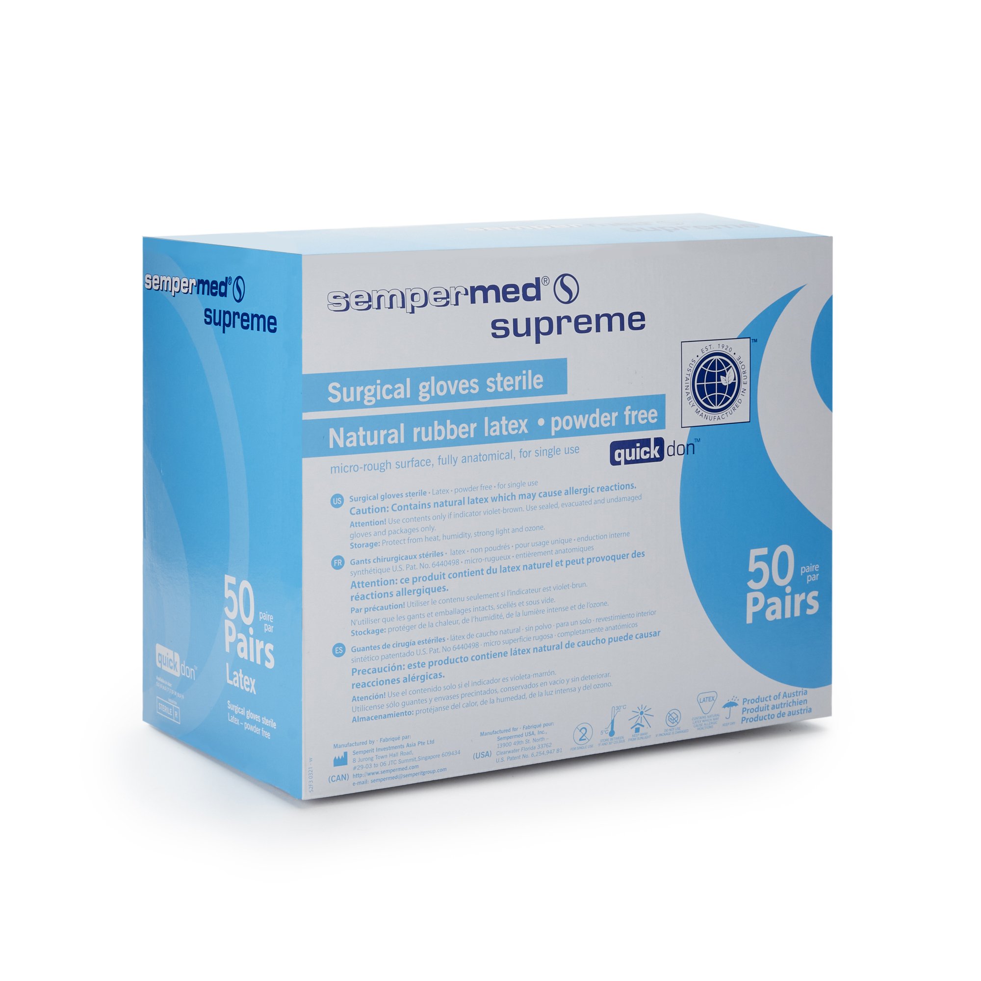 Sempermed® Supreme Latex Surgical Glove, Size 8, Ivory - Image 2