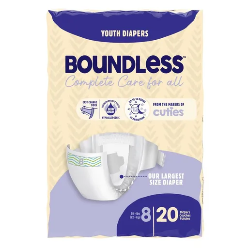 Boundless™ Youth Diapers, Size 8
