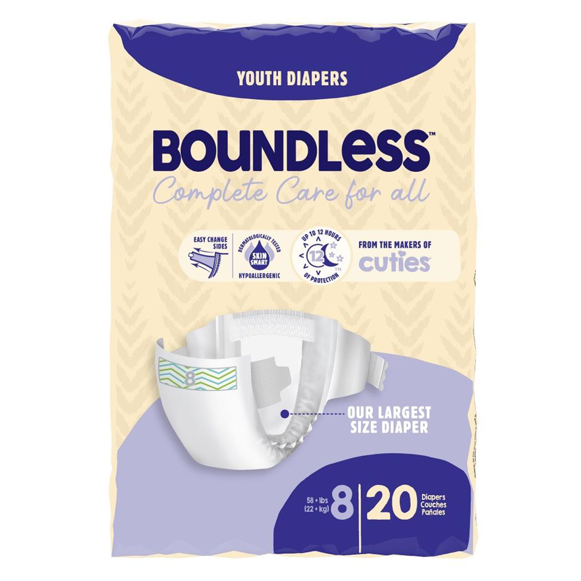Boundless™ Youth Diapers, Size 8