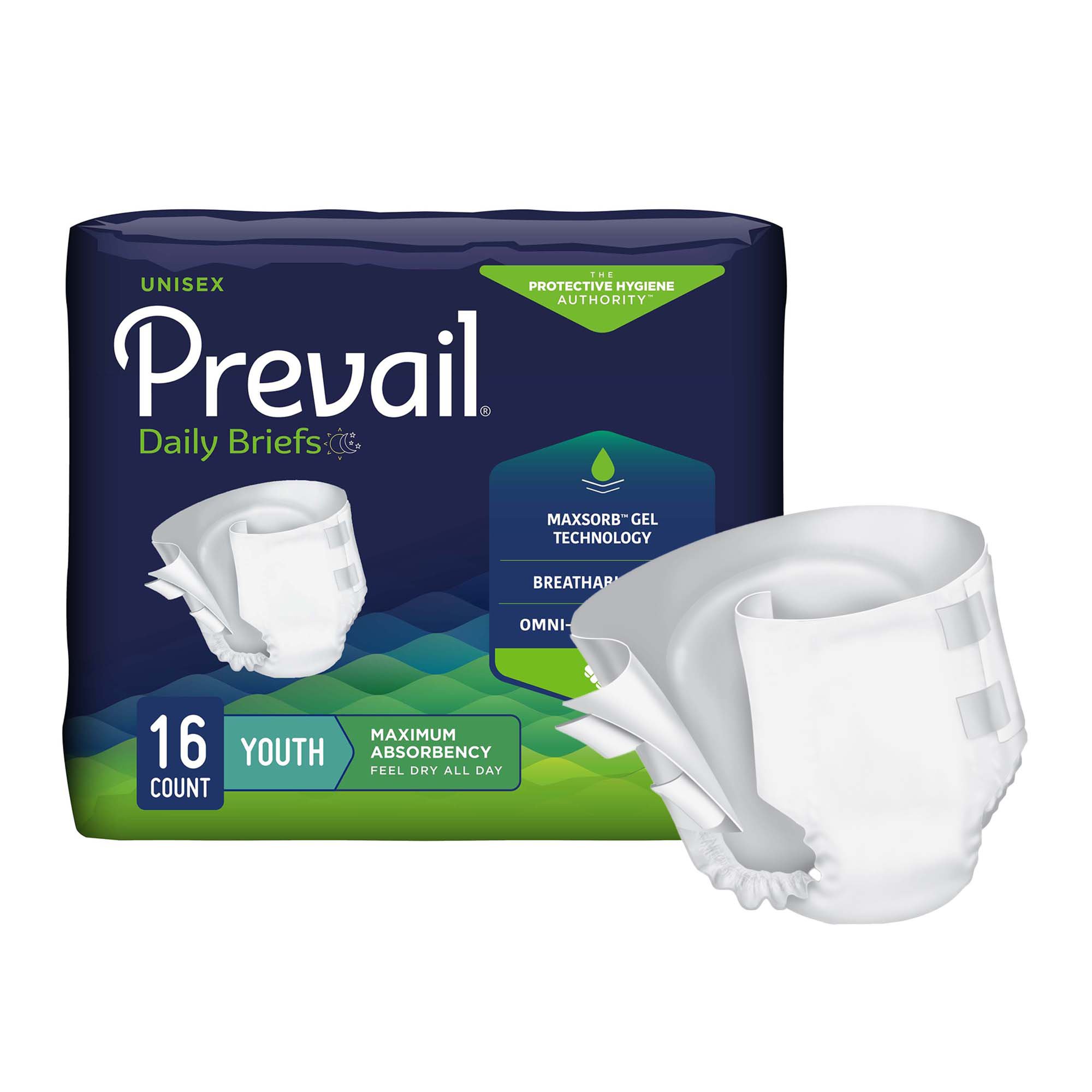Prevail® Maximum Incontinence Brief, Extra Small (Youth)