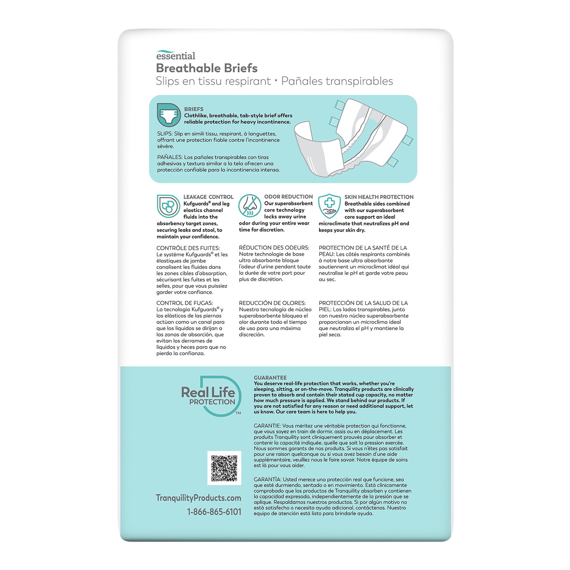 Tranquility® Essential Heavy Incontinence Brief, Extra Small - Image 2