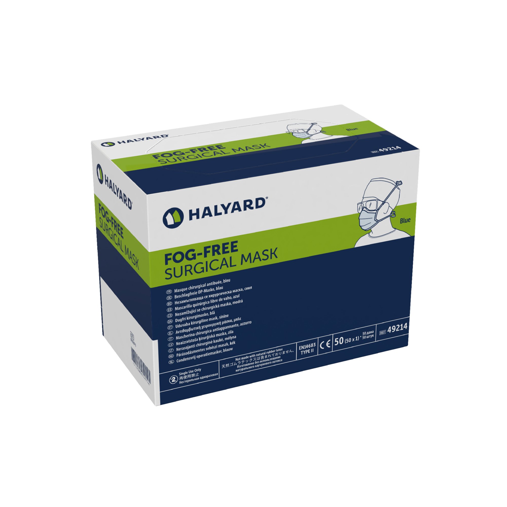 Halyard Pleated Anti-fog Foam Surgical Mask, One Size Fits Most - Image 2