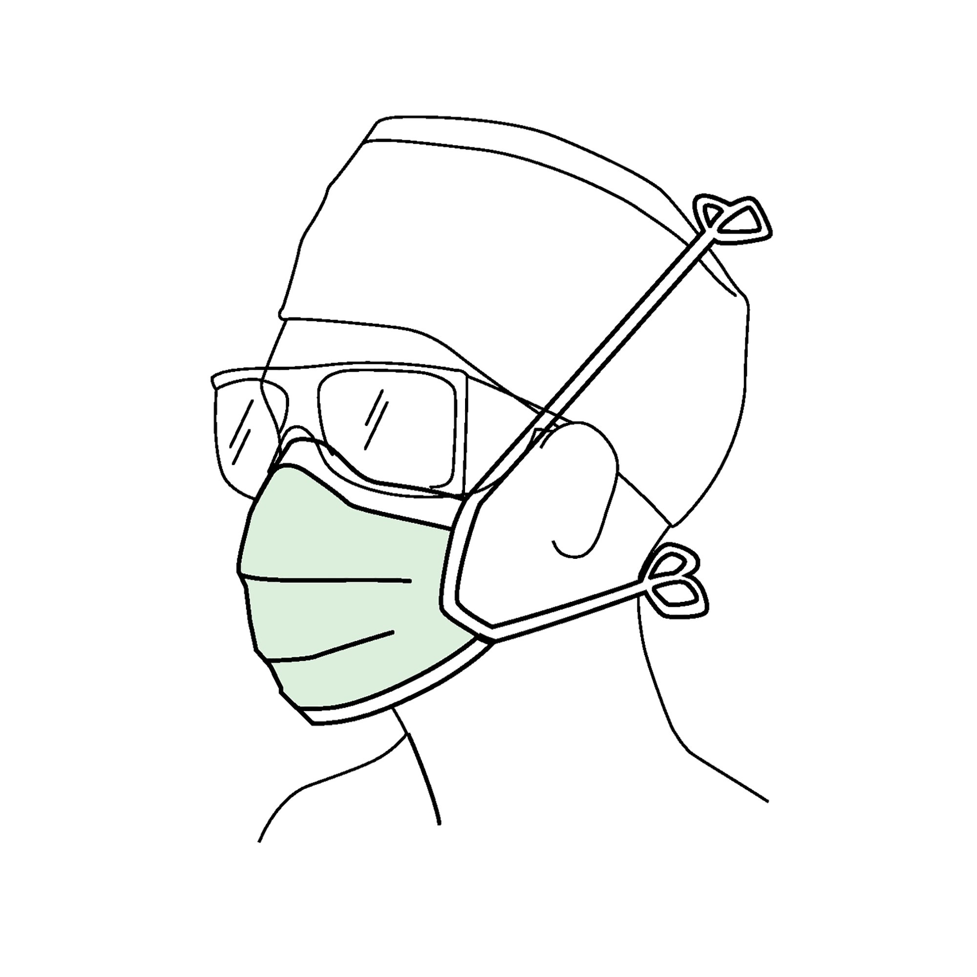 Halyard Surgical Mask, Anti-Fog Adhesive Film, Tie Closure, One Size Fits Most - Image 3