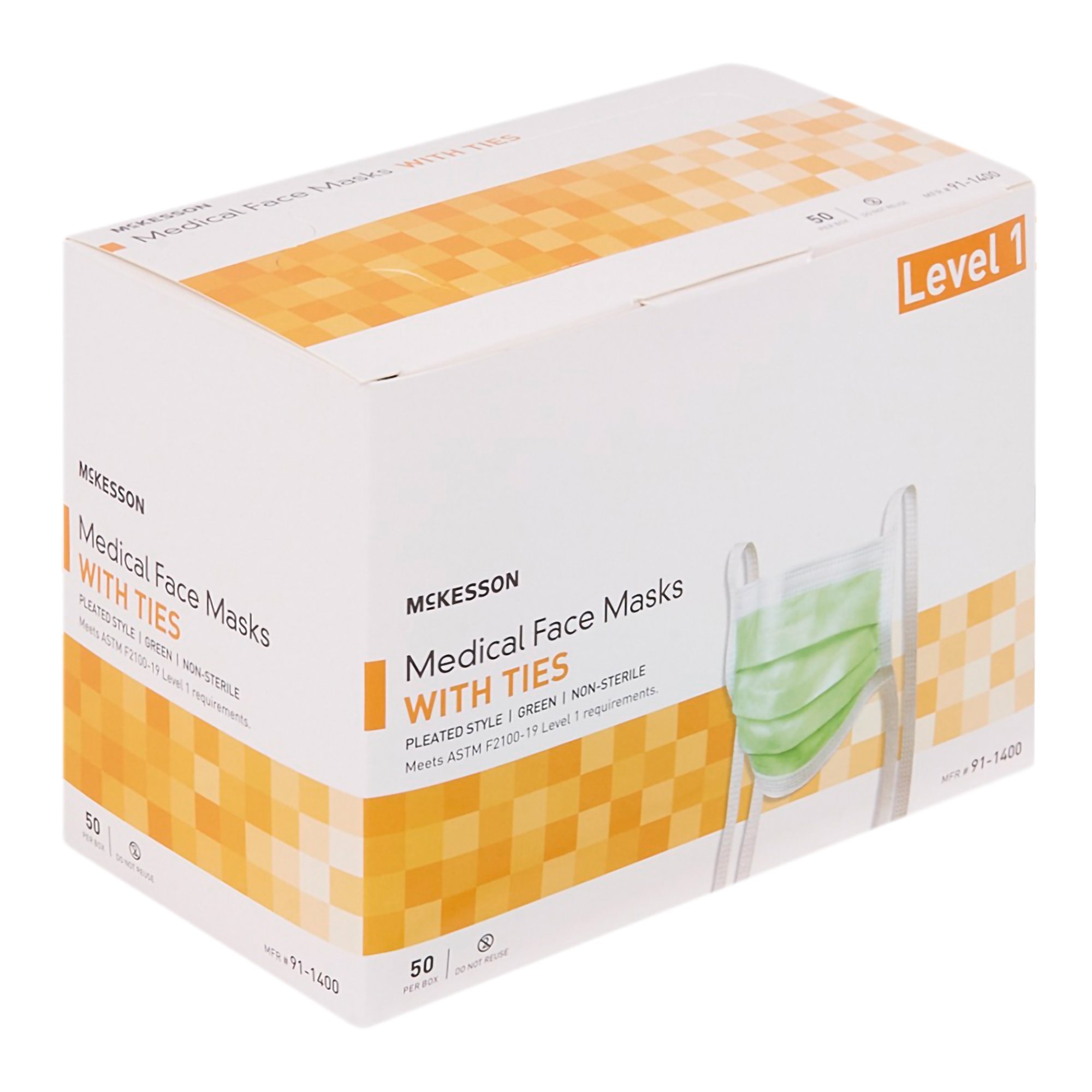 McKesson Classic Style Anti-Fog Surgical Mask, Green - Image 4