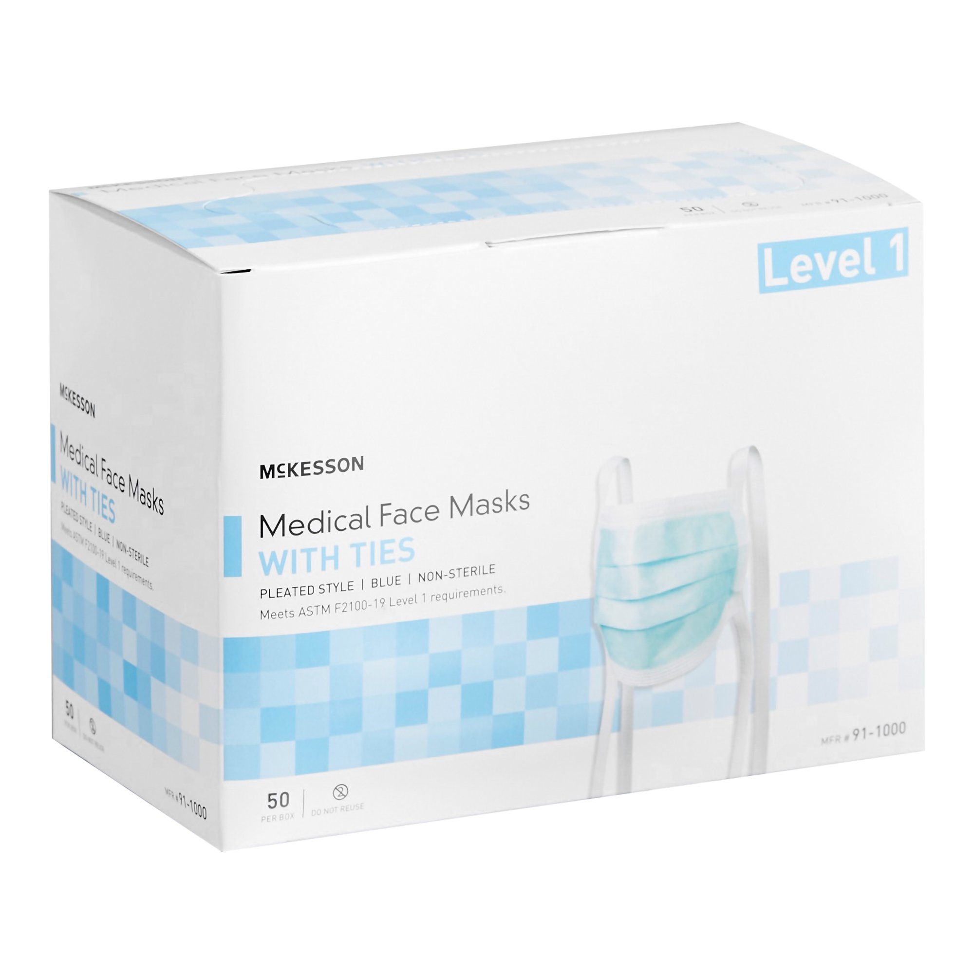 McKesson Classic Style Surgical Mask, Blue - Image 5