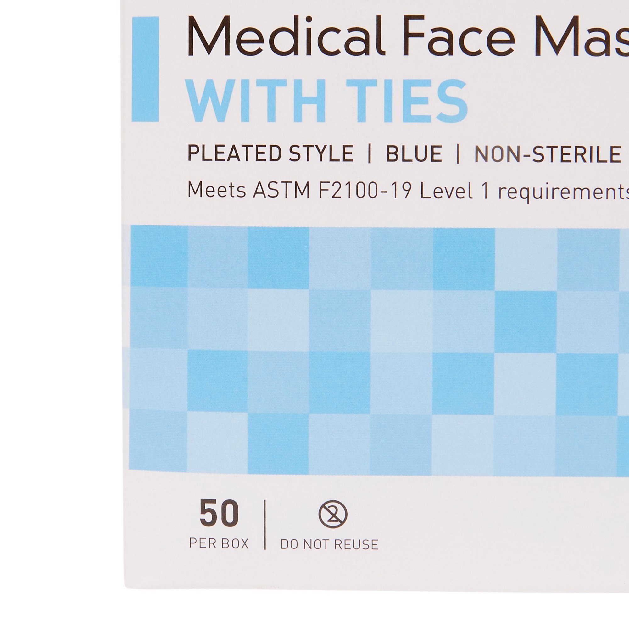 McKesson Classic Style Surgical Mask, Blue - Image 3