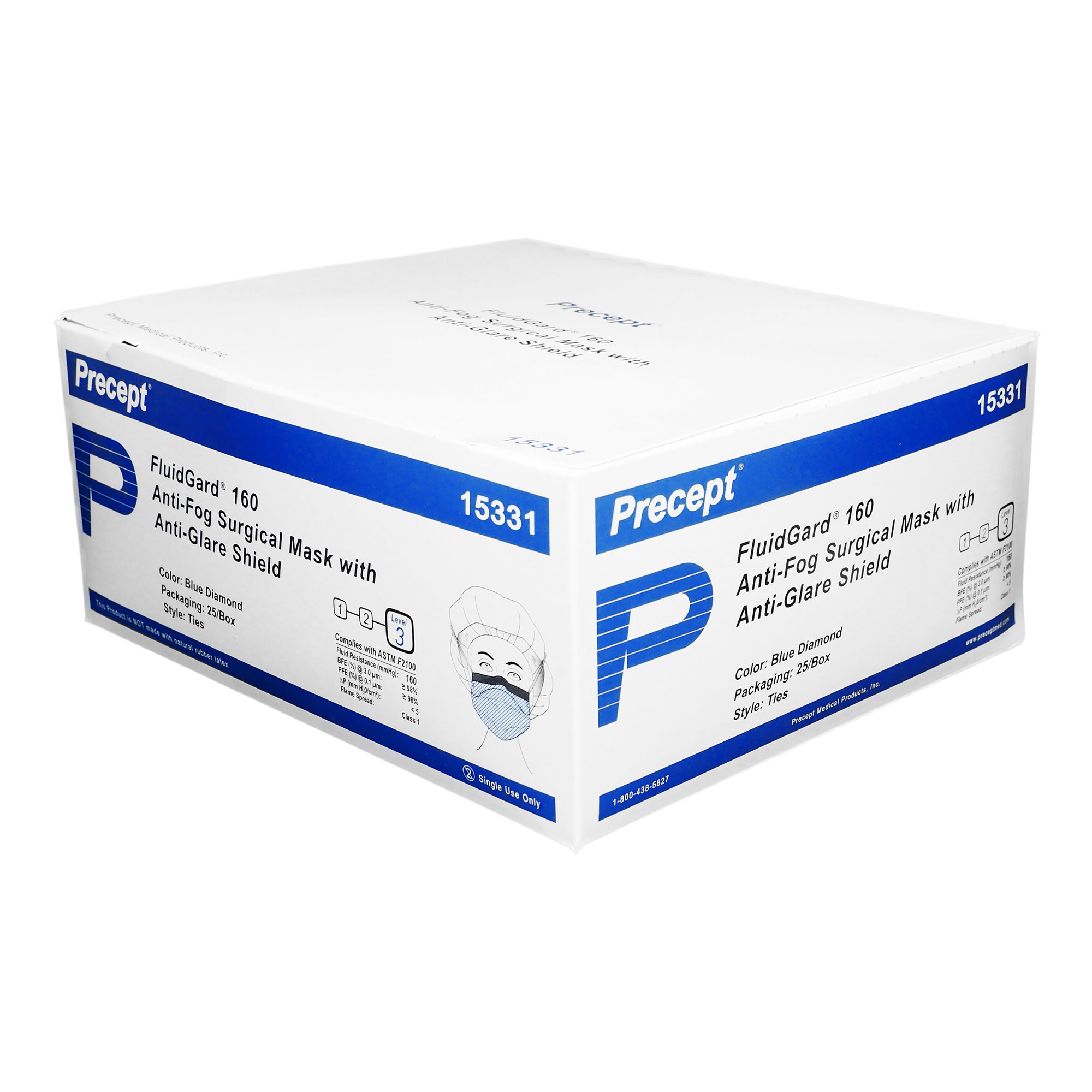 Precept® Fluidgard® Level 3 Surgical Mask with Anti-Fog/Glare Eye Shield - Image 2