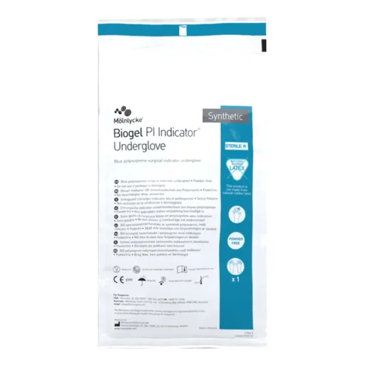 Biogel® PI Indicator Polyisoprene Surgical Underglove, Size 6.5, Blue