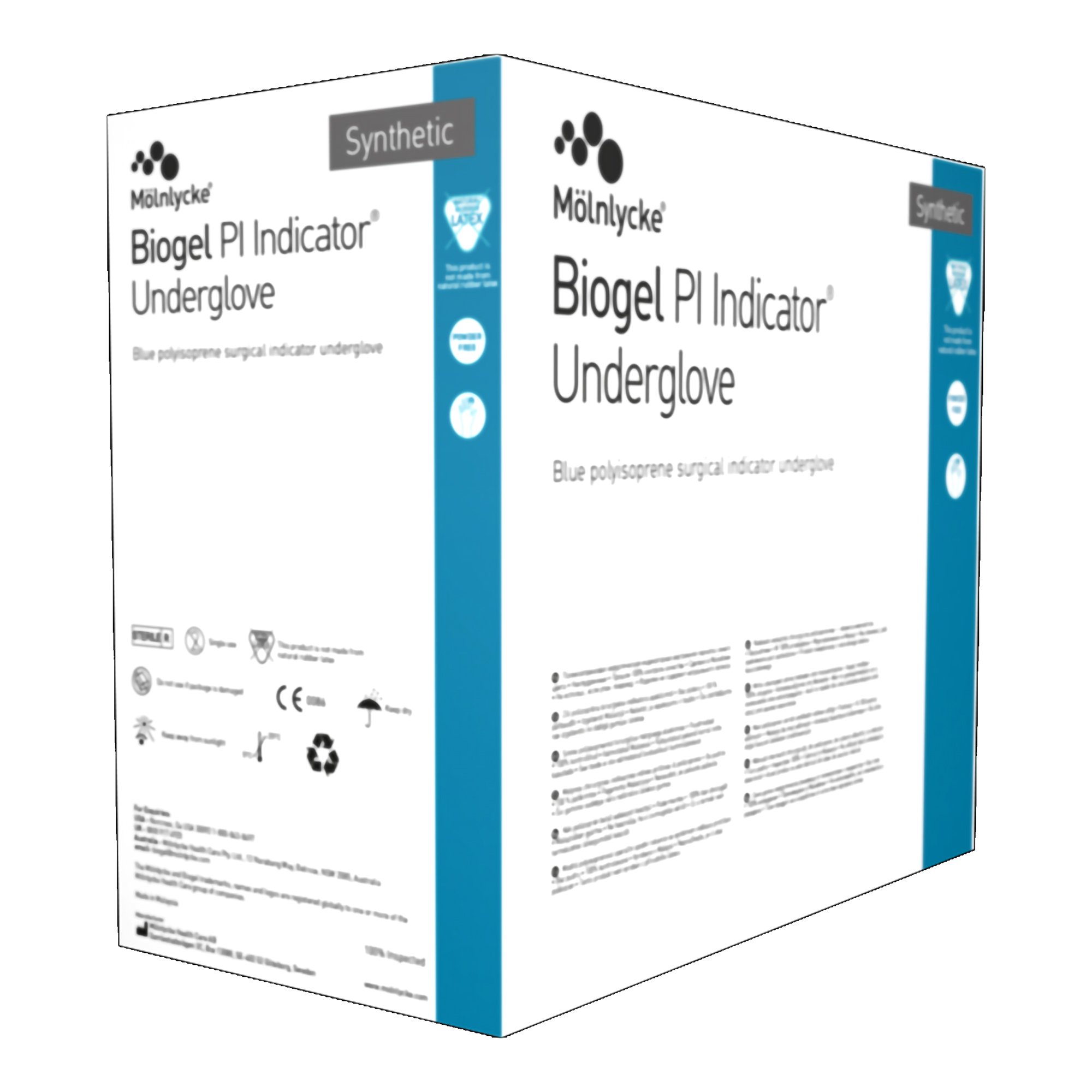 Biogel® PI Indicator Polyisoprene Surgical Underglove, Size 6.5, Blue - Image 2