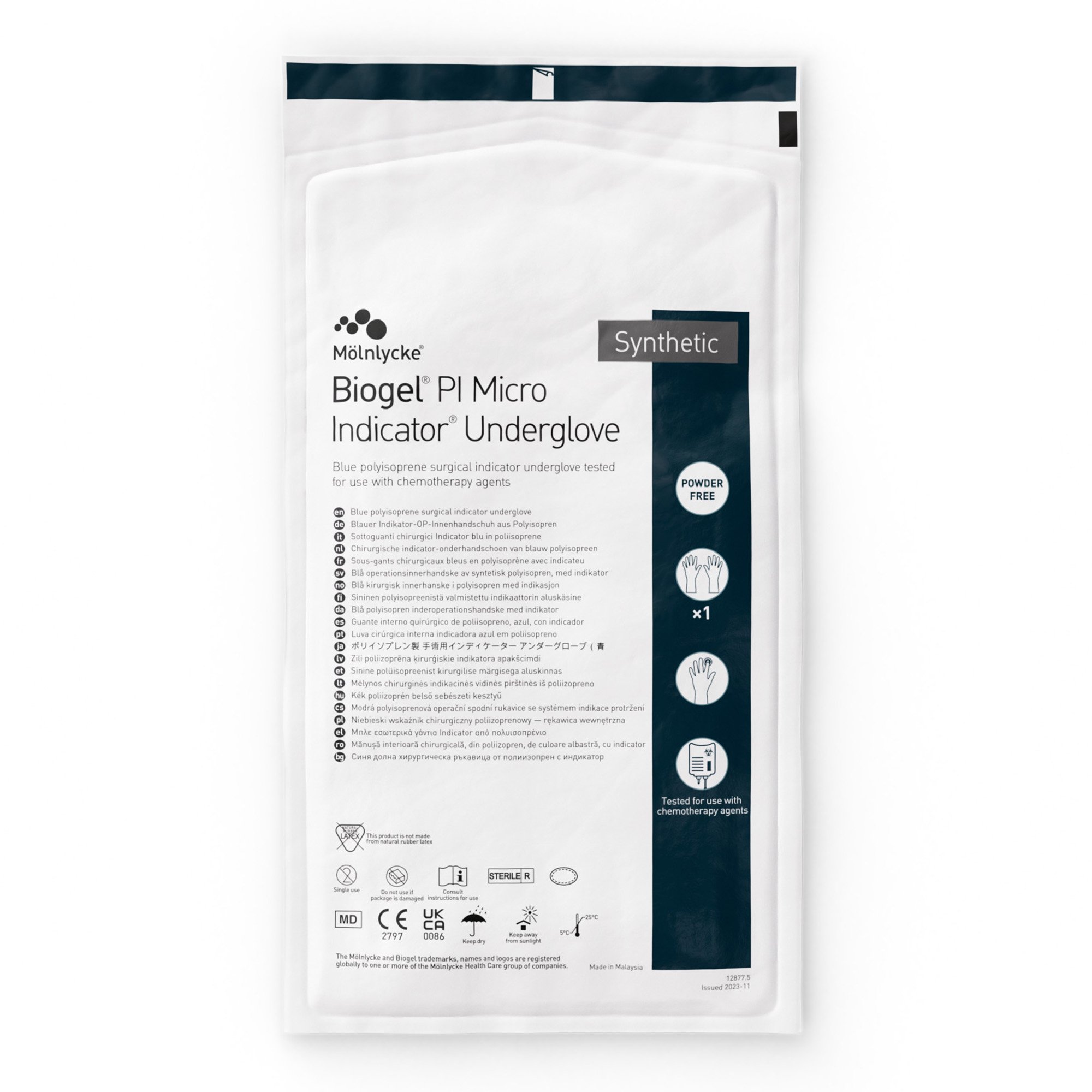 Biogel® PI Micro Indicator® Polyisoprene Surgical Underglove, Size 6.5, Blue