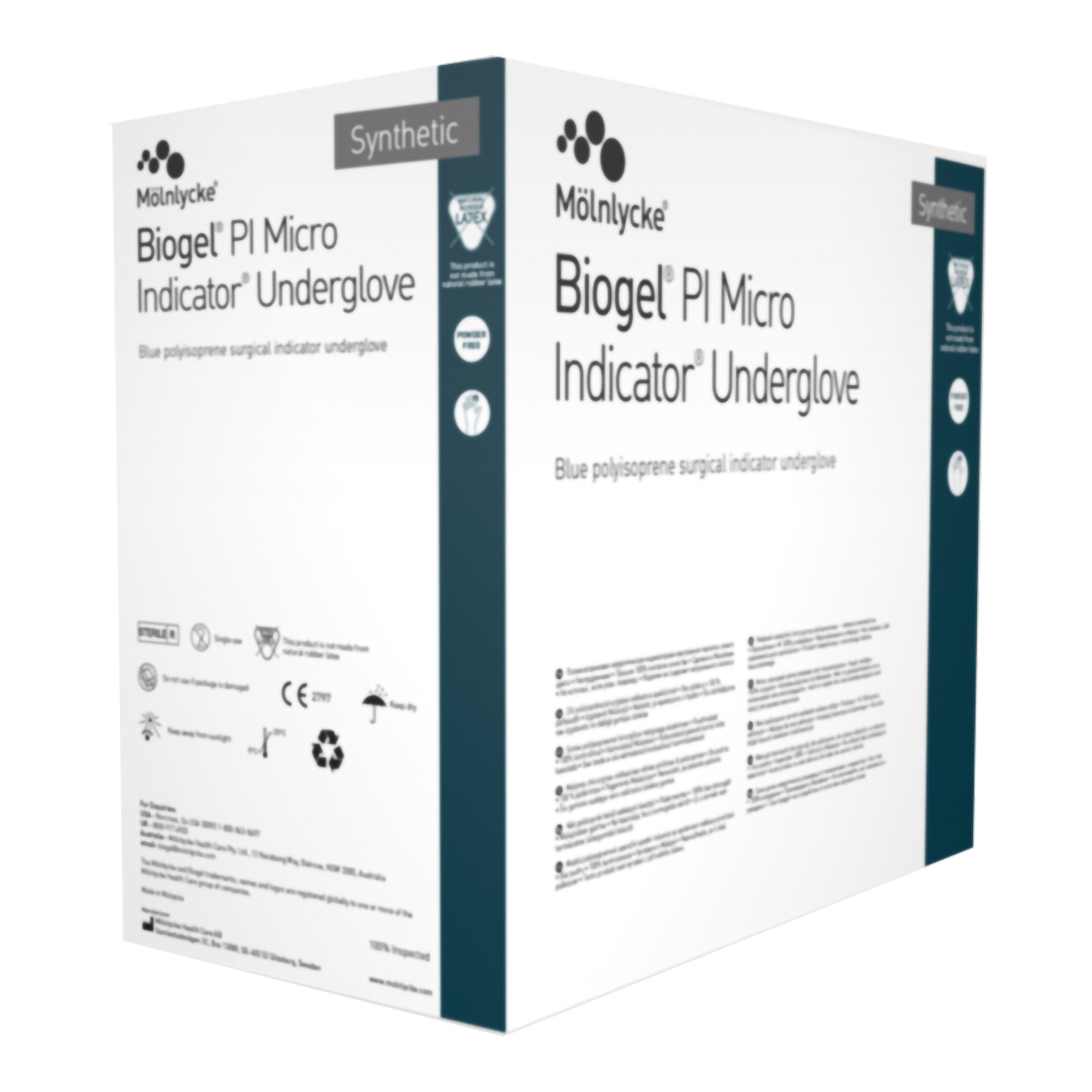 Biogel® PI Micro Indicator® Polyisoprene Surgical Underglove, Size 7.5, Blue - Image 2