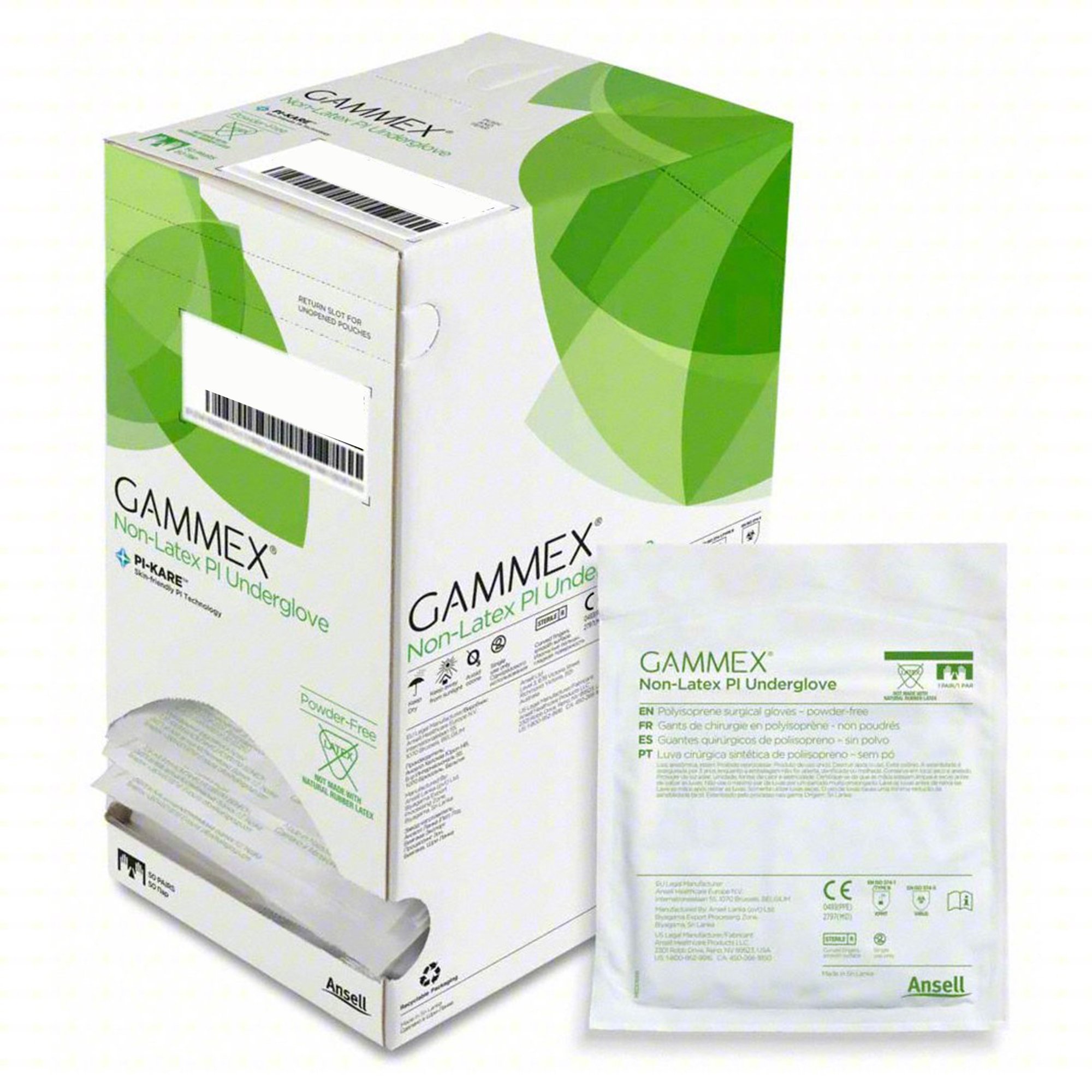 Gammex® Non-Latex PI Polyisoprene Surgical Underglove, Size 7, Green - Image 2