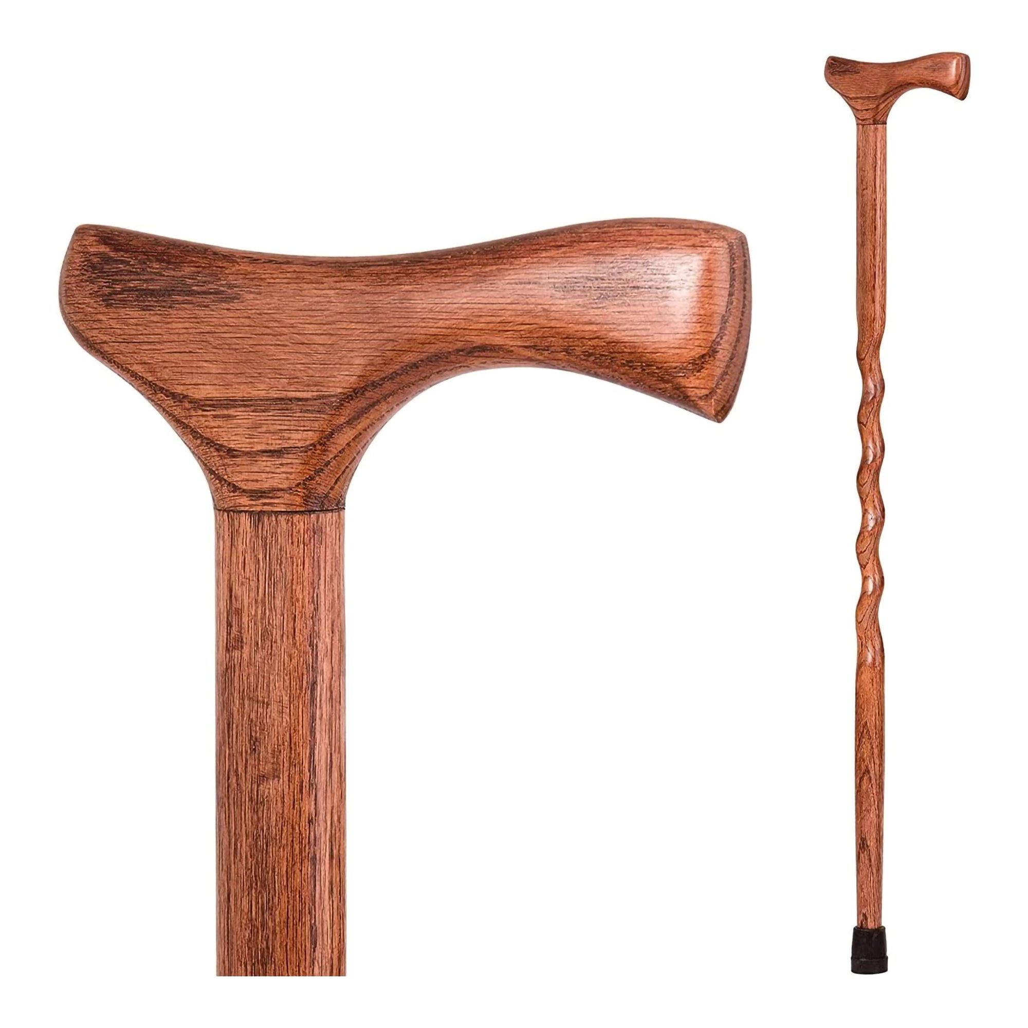 Brazos™ Twisted Assorted Hardwoods Cane with T-Handle, 34-Inch Height