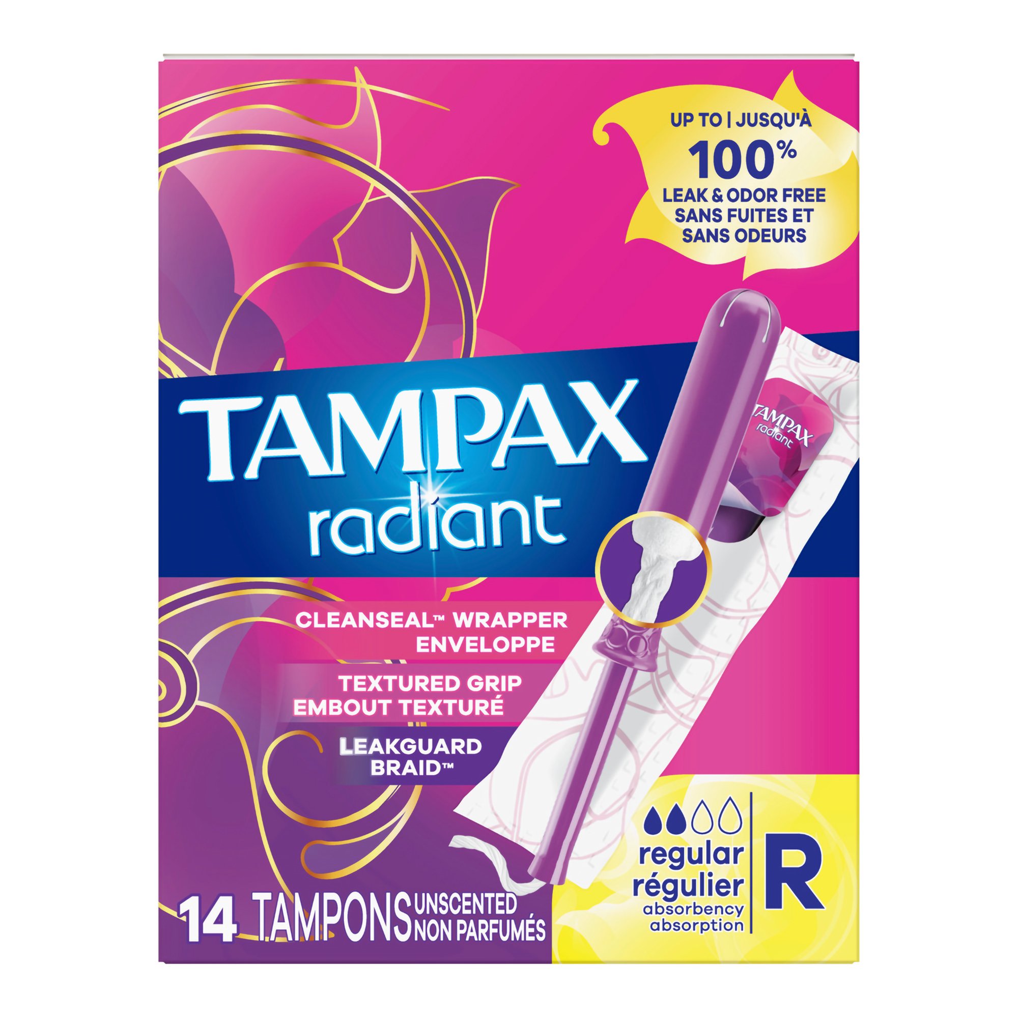 Tampax® Radiant Tampons Regular Absorbency Unscented