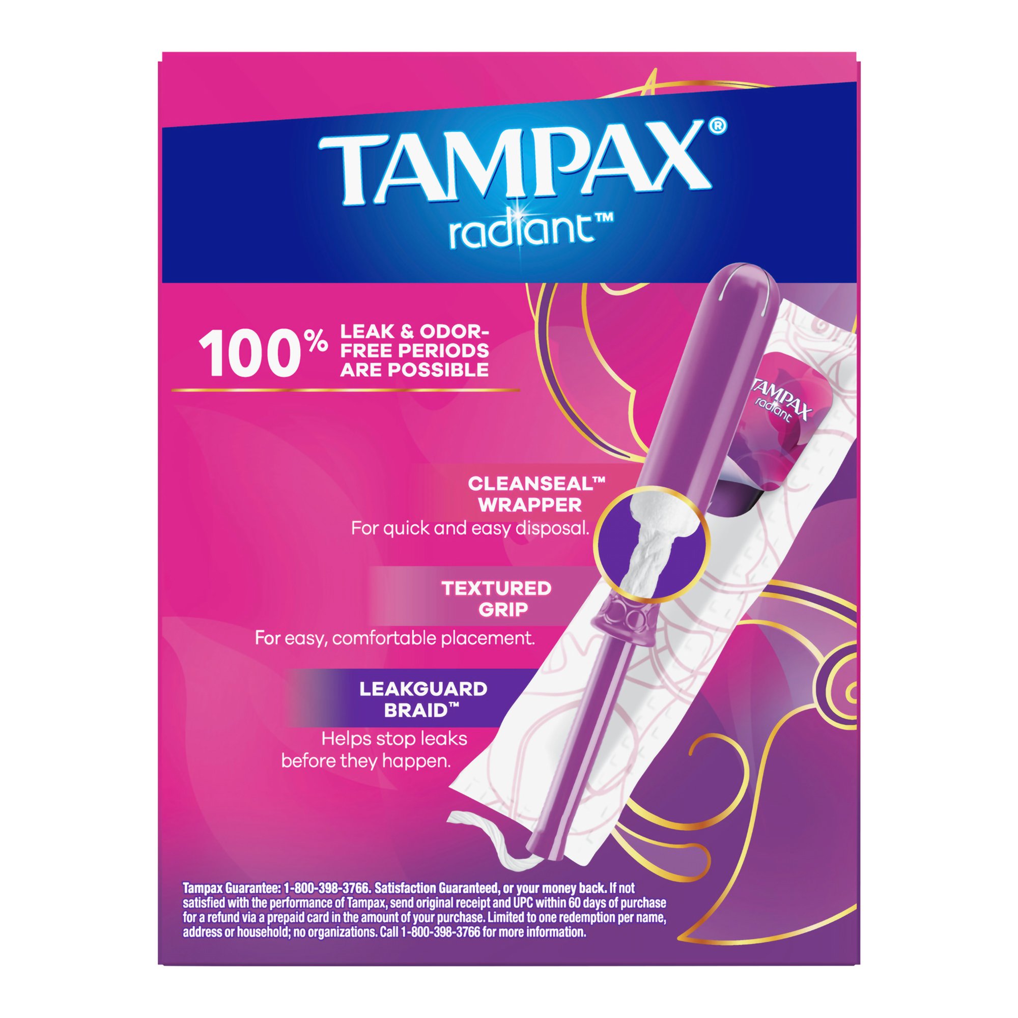 Tampax® Radiant Tampons Regular Absorbency Unscented - Image 2