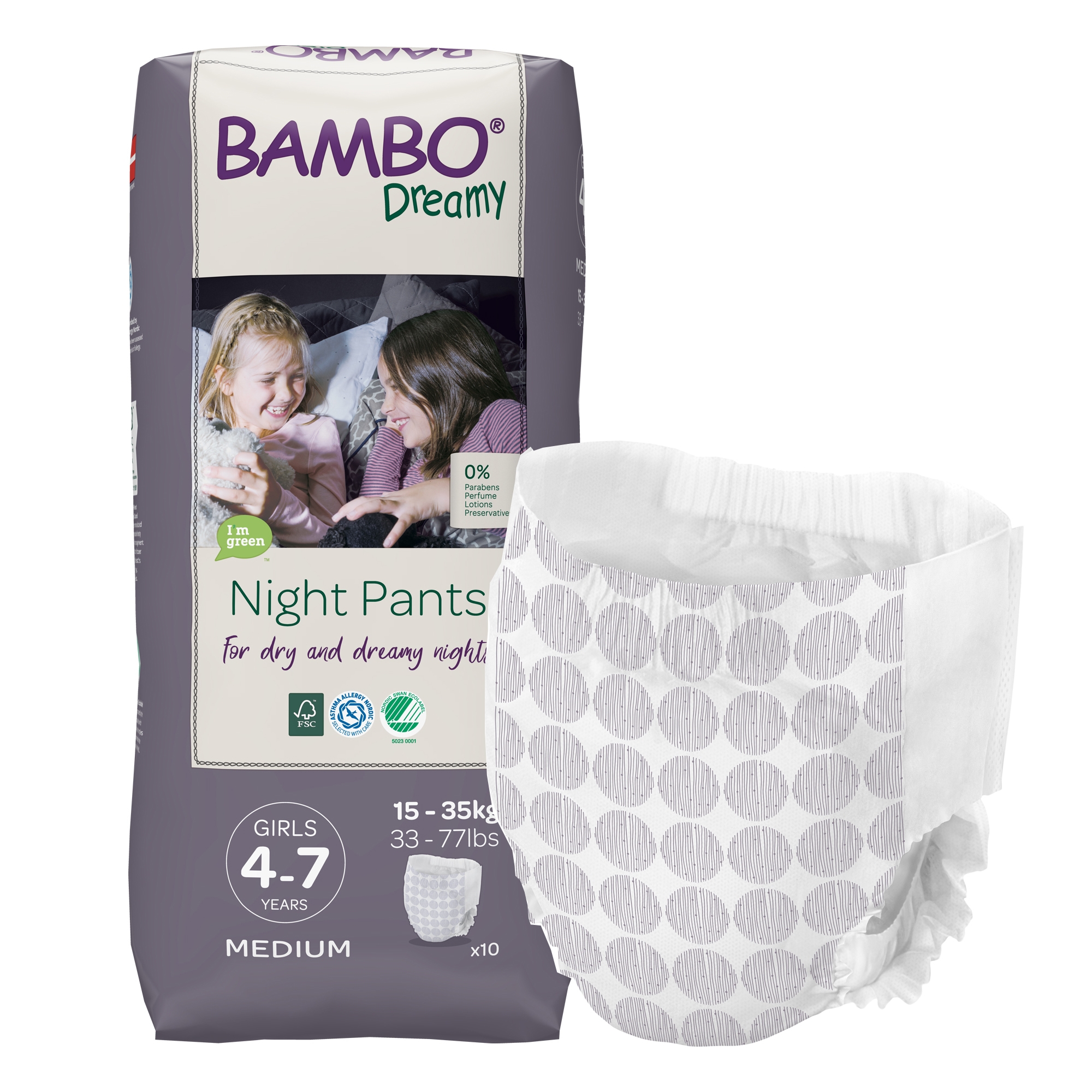 Bambo® Dreamy Training Pants, For Girls 4 - 7 Years Old