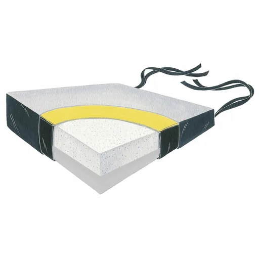 SkiL-Care™ Wheelchair Wedge Seat Cushion, 18 x 16 x 4 Inch, Black