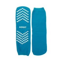 McKesson Single Tread Slipper Socks, Large, Teal