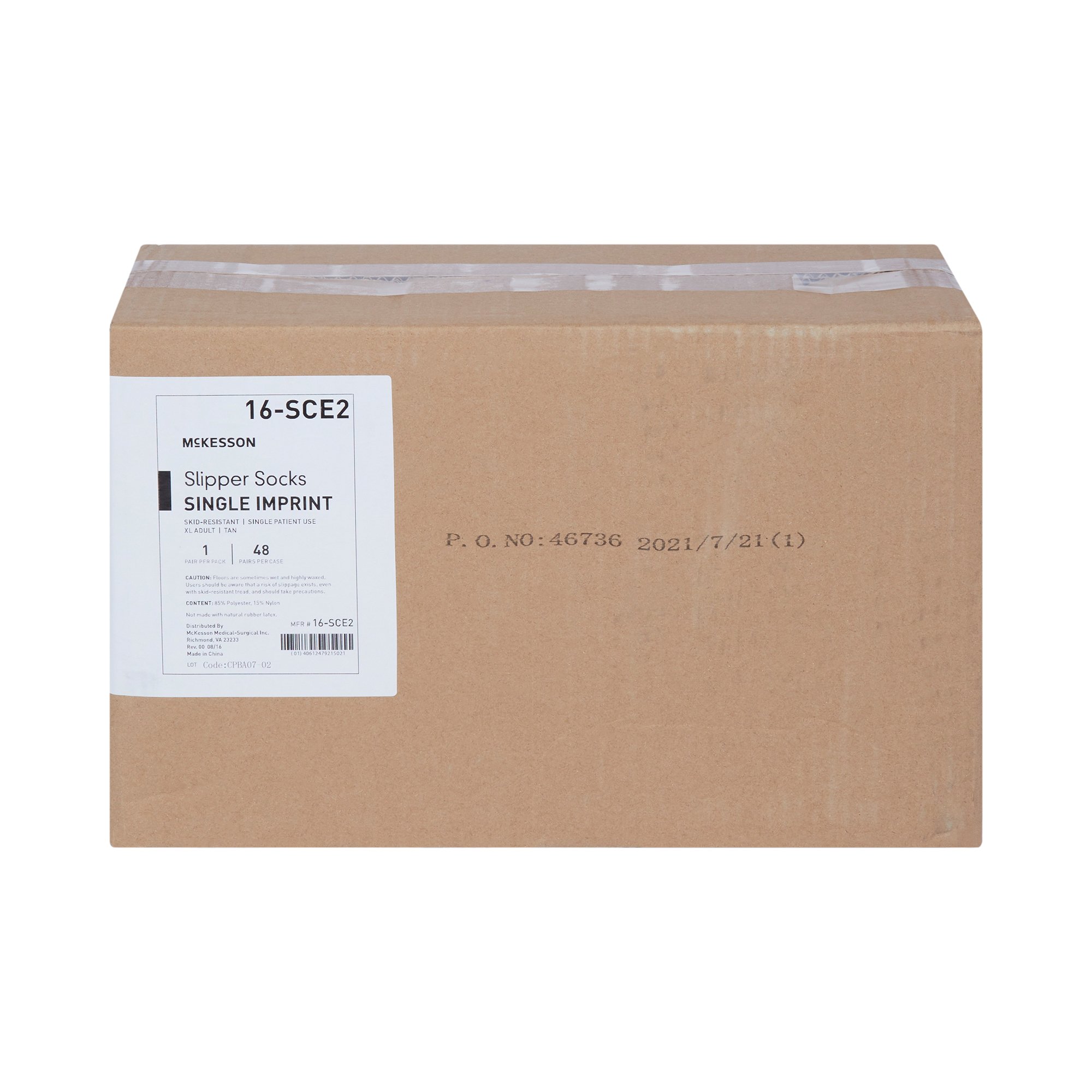 McKesson Single Tread Slipper Socks, X-Large, Tan - Image 6